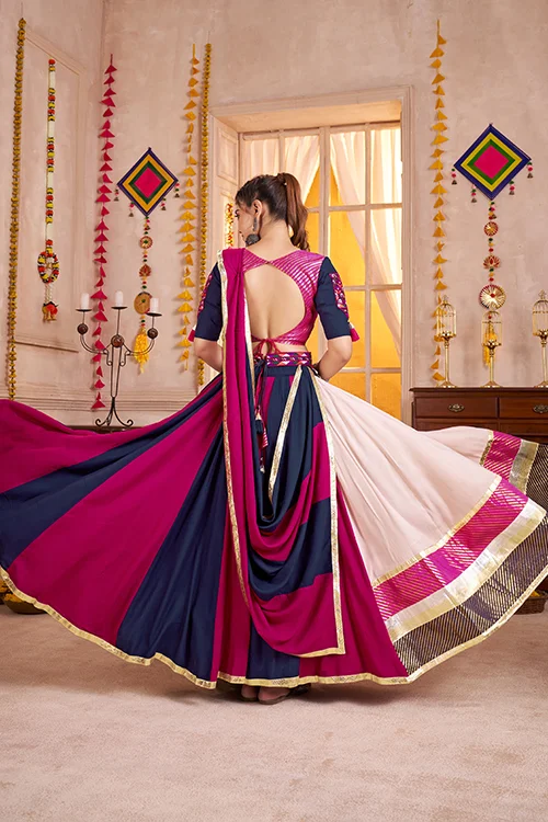 Multi Color Viscose Cotton Navratri Chaniya Choli - Image 4