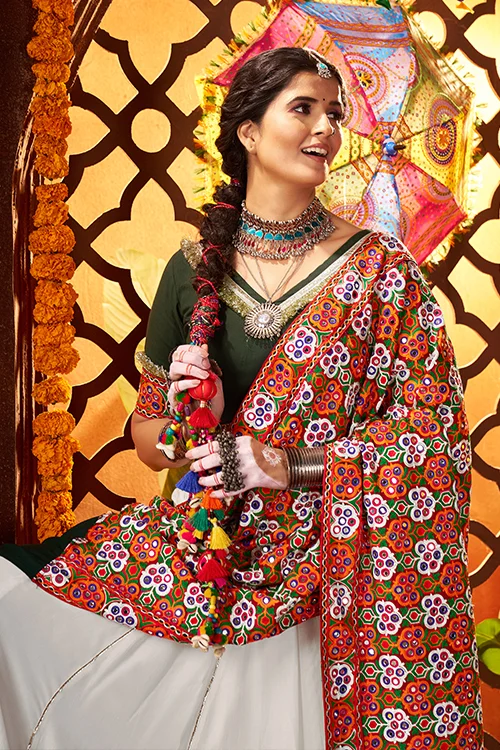 Navratri Look White Chaniya Choli Set for Women - Image 6