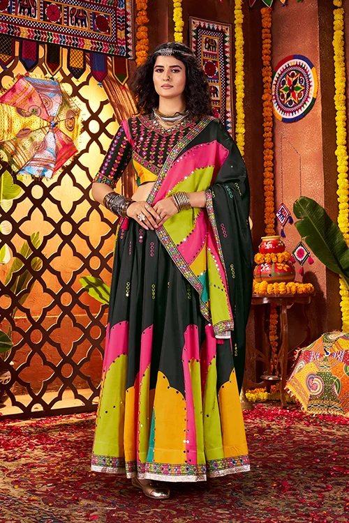 Navratri Special Black Mirror Chaniya Choli Set - Image 3