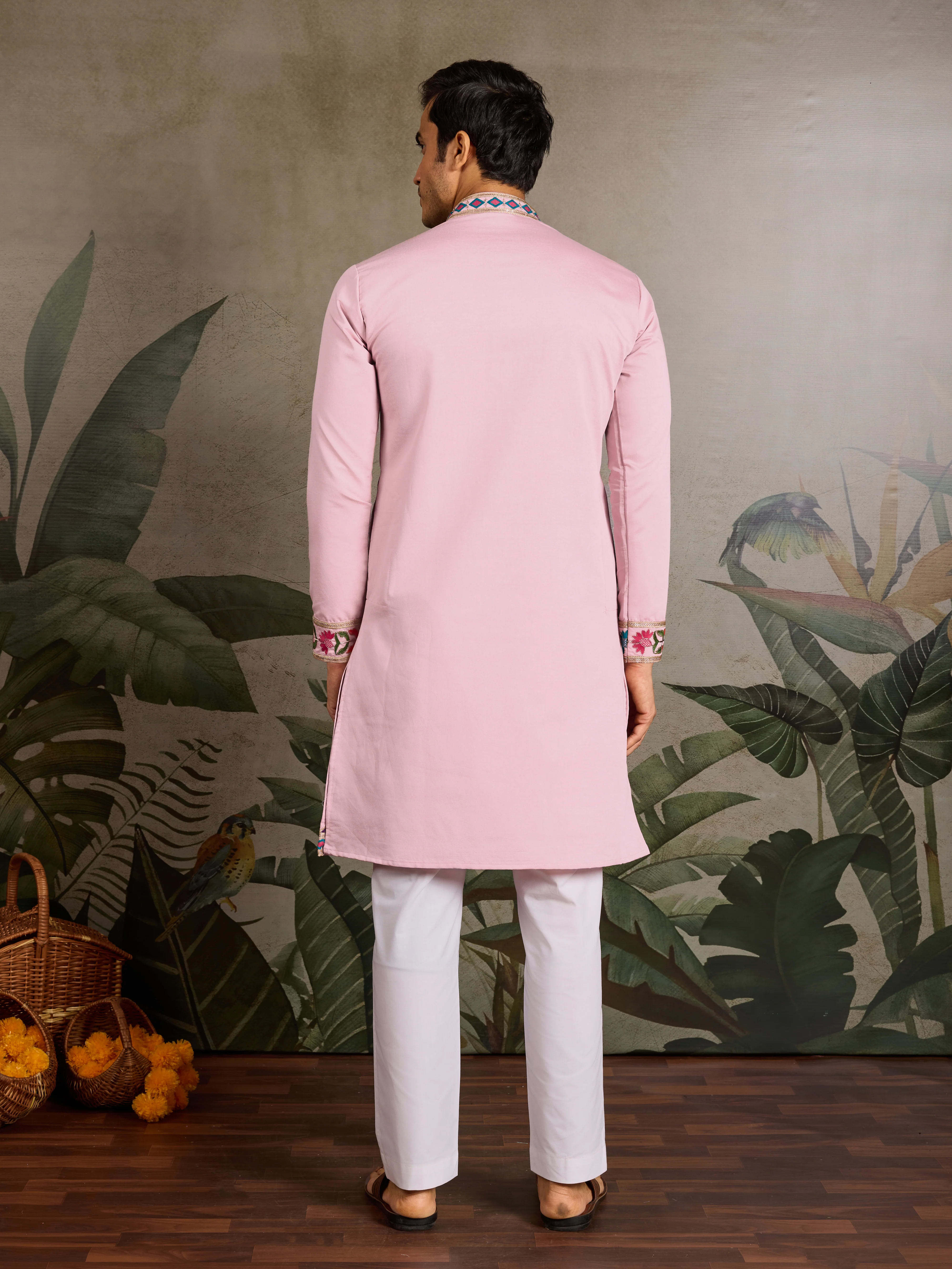 Pink Stylish Traditional Kurta for Mens Wear - Image 6