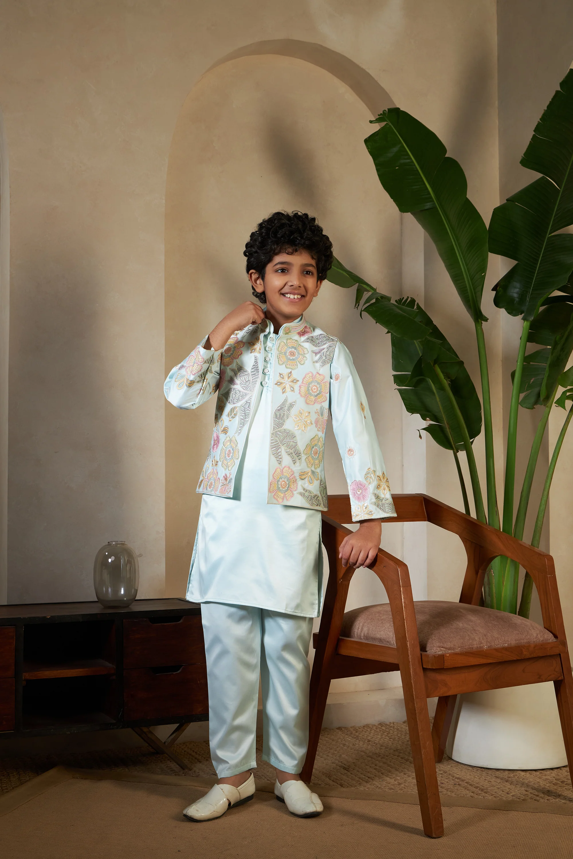 Pista Green Embroidered Carnival Set for Boys - Image 5