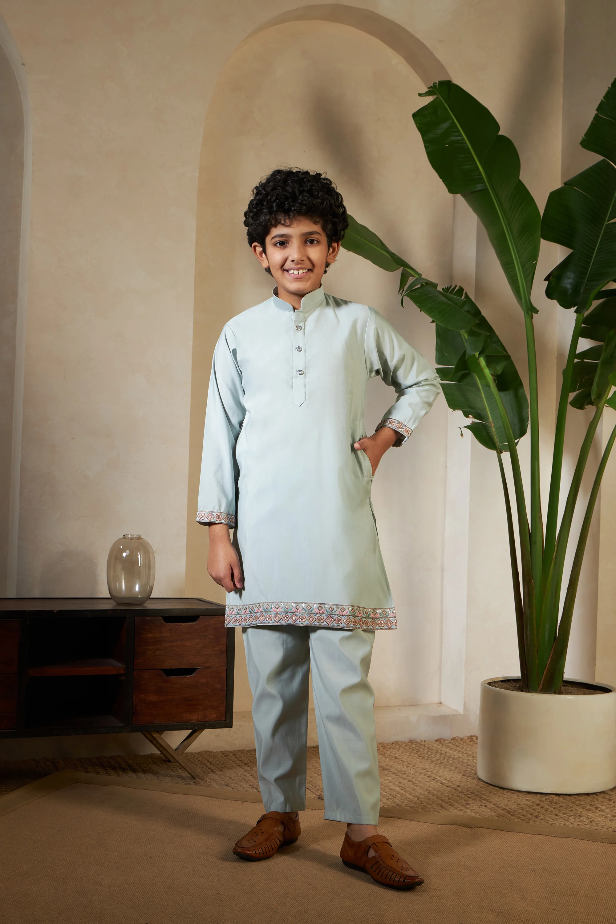 Pista Green Koti Kurta Set For Festive Wear - Image 7