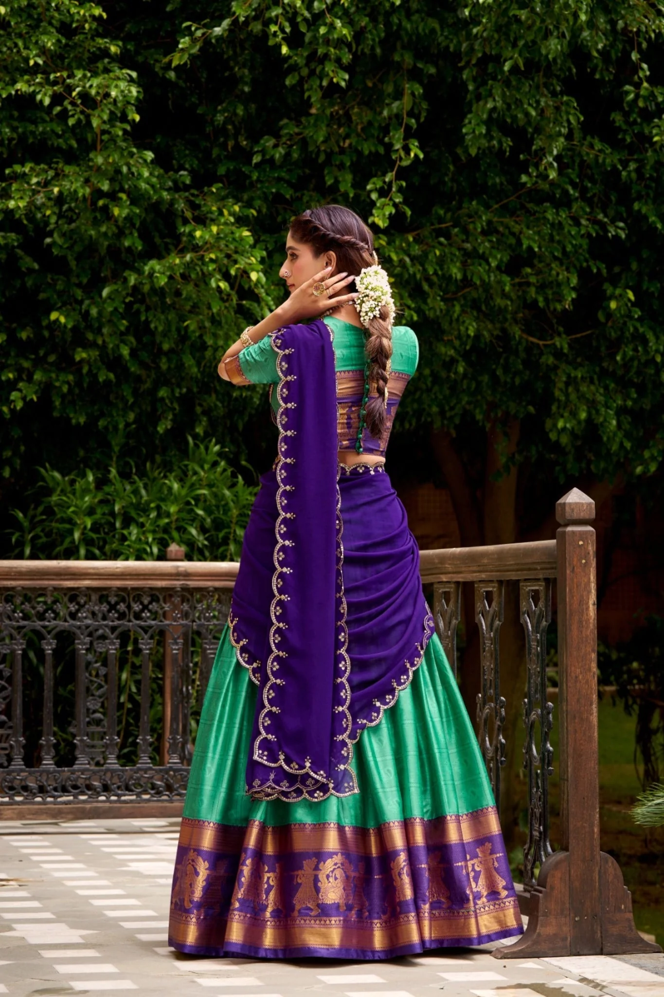 Poly Cotton Zari Weaving Work Beautiful Lehenga Choli - Image 15
