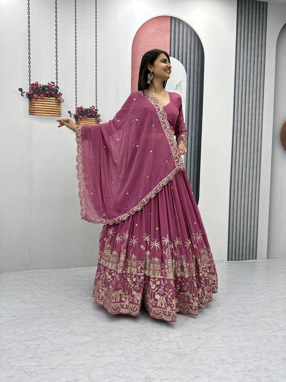 Premium Faux Georgette Ready to Wear Lehenga Choli With Heavy Embroidery Sequence Work - Image 2