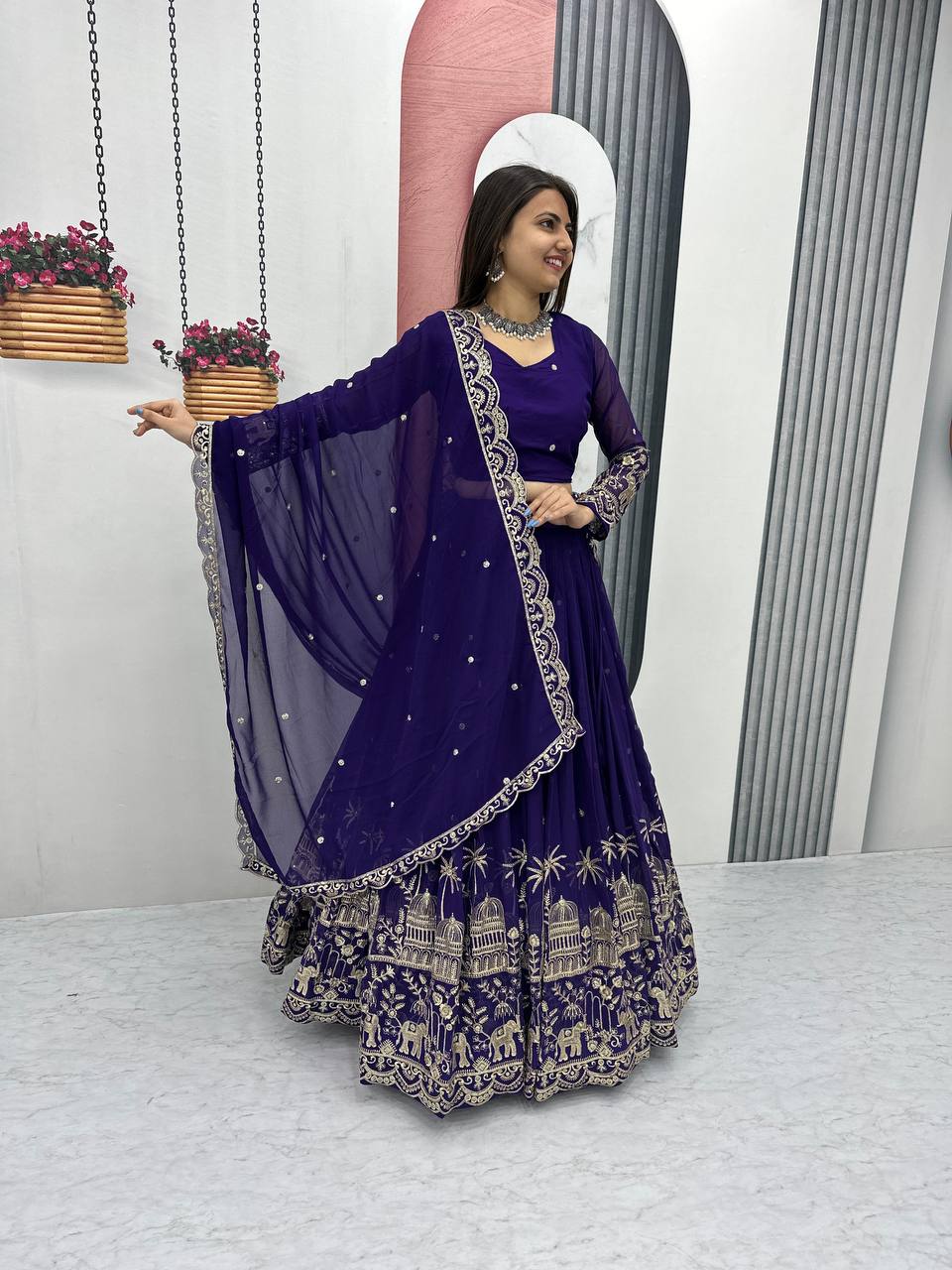 Premium Faux Georgette Ready to Wear Lehenga Choli With Heavy Embroidery Sequence Work - Image 22