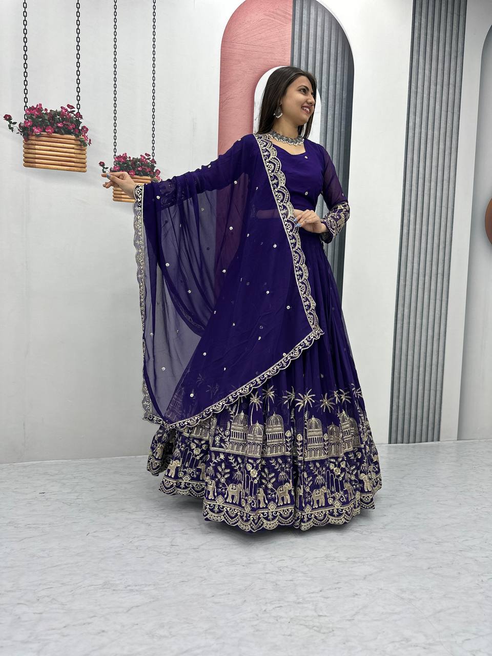 Premium Faux Georgette Ready to Wear Lehenga Choli With Heavy Embroidery Sequence Work - Image 23