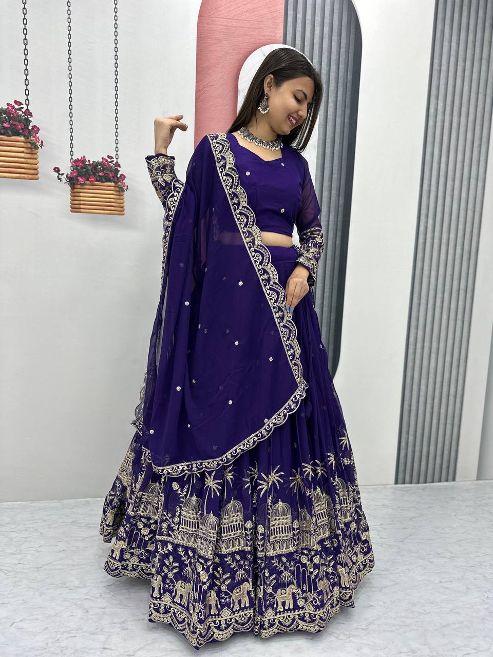 Premium Faux Georgette Ready to Wear Lehenga Choli With Heavy Embroidery Sequence Work - Image 24