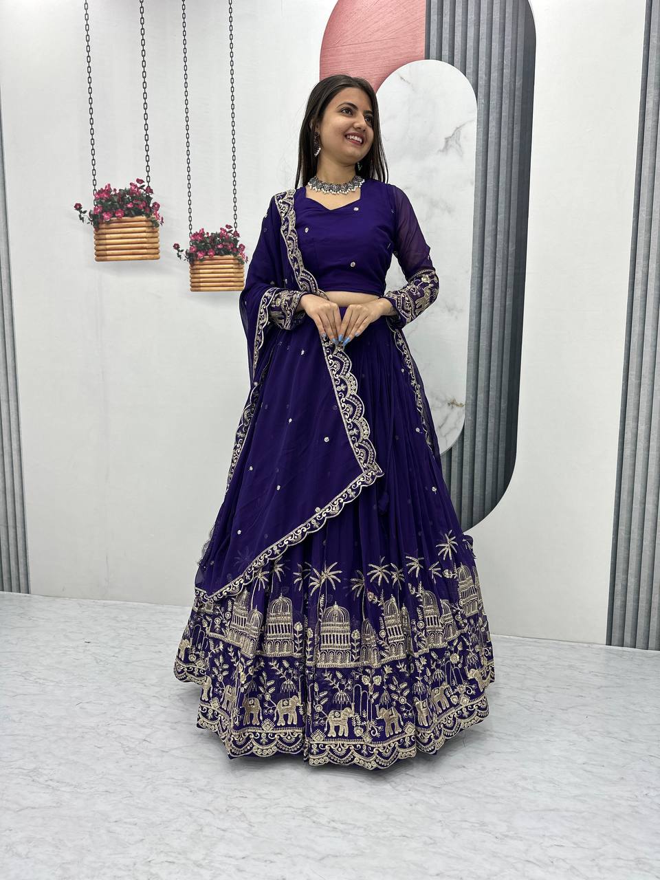 Premium Faux Georgette Ready to Wear Lehenga Choli With Heavy Embroidery Sequence Work - Image 26