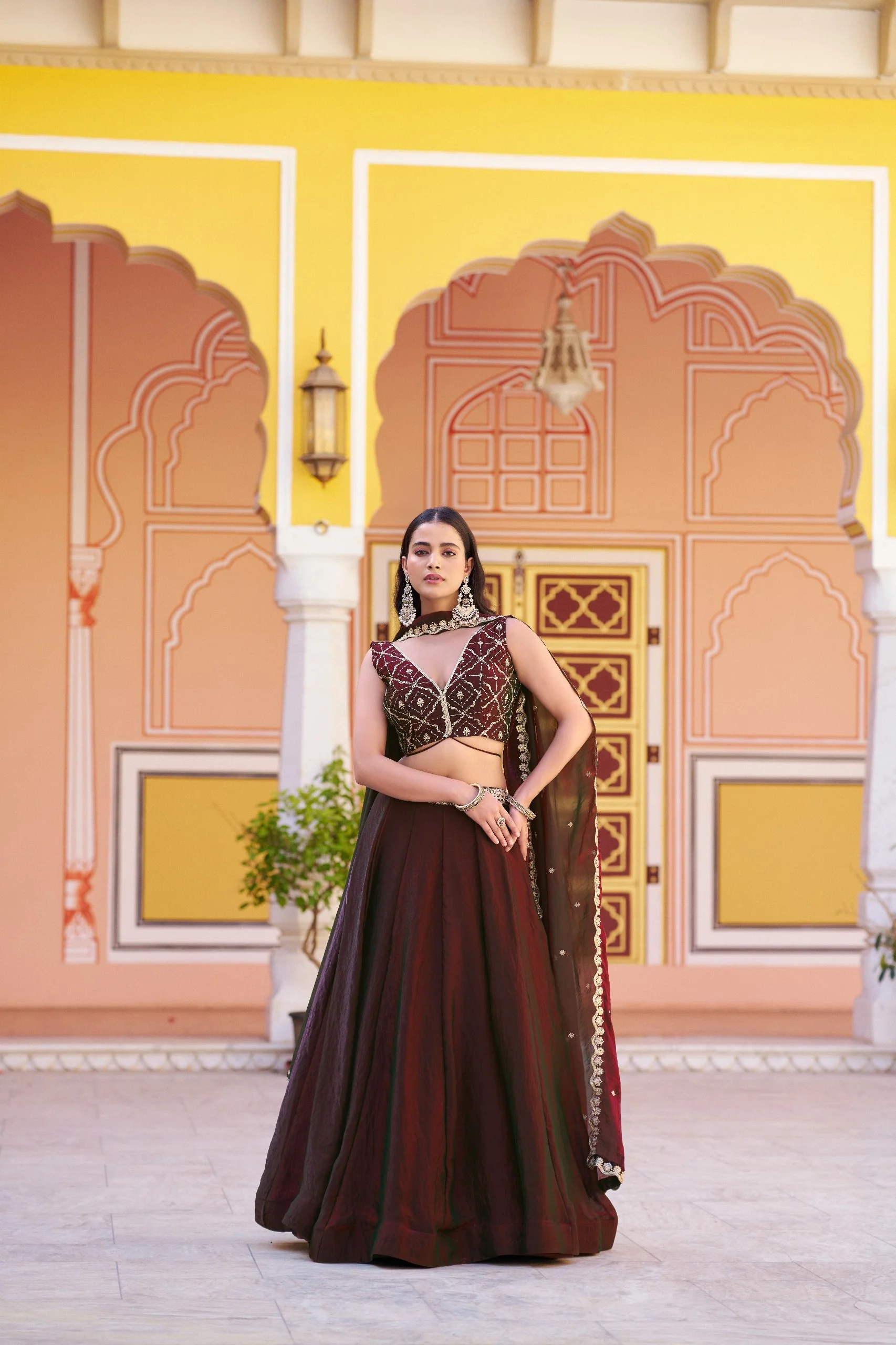 Premium Fendi Sequins Embroidered Lehenga Choli Set for Women - Image 10