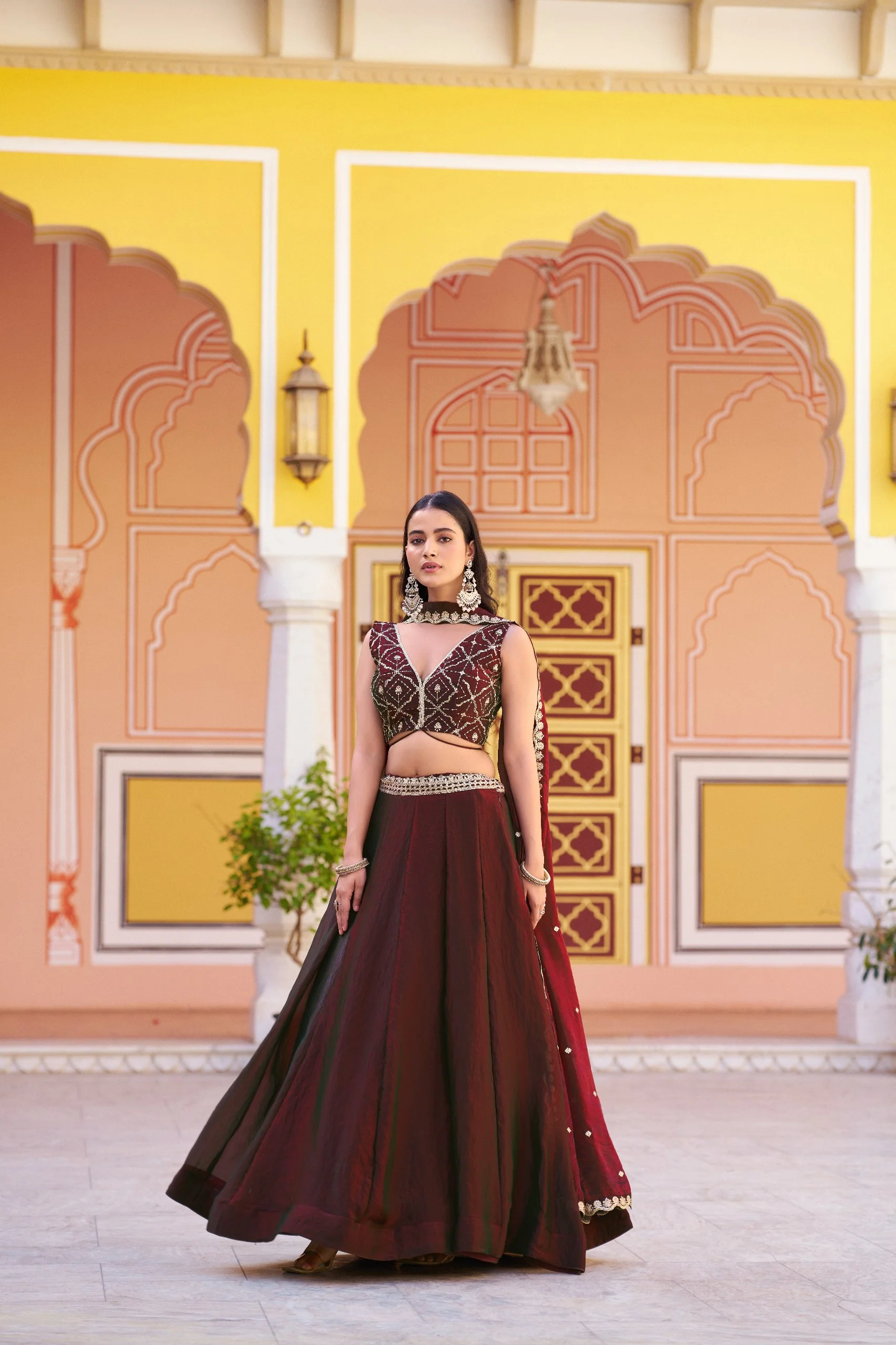 Premium Fendi Sequins Embroidered Lehenga Choli Set for Women - Image 11