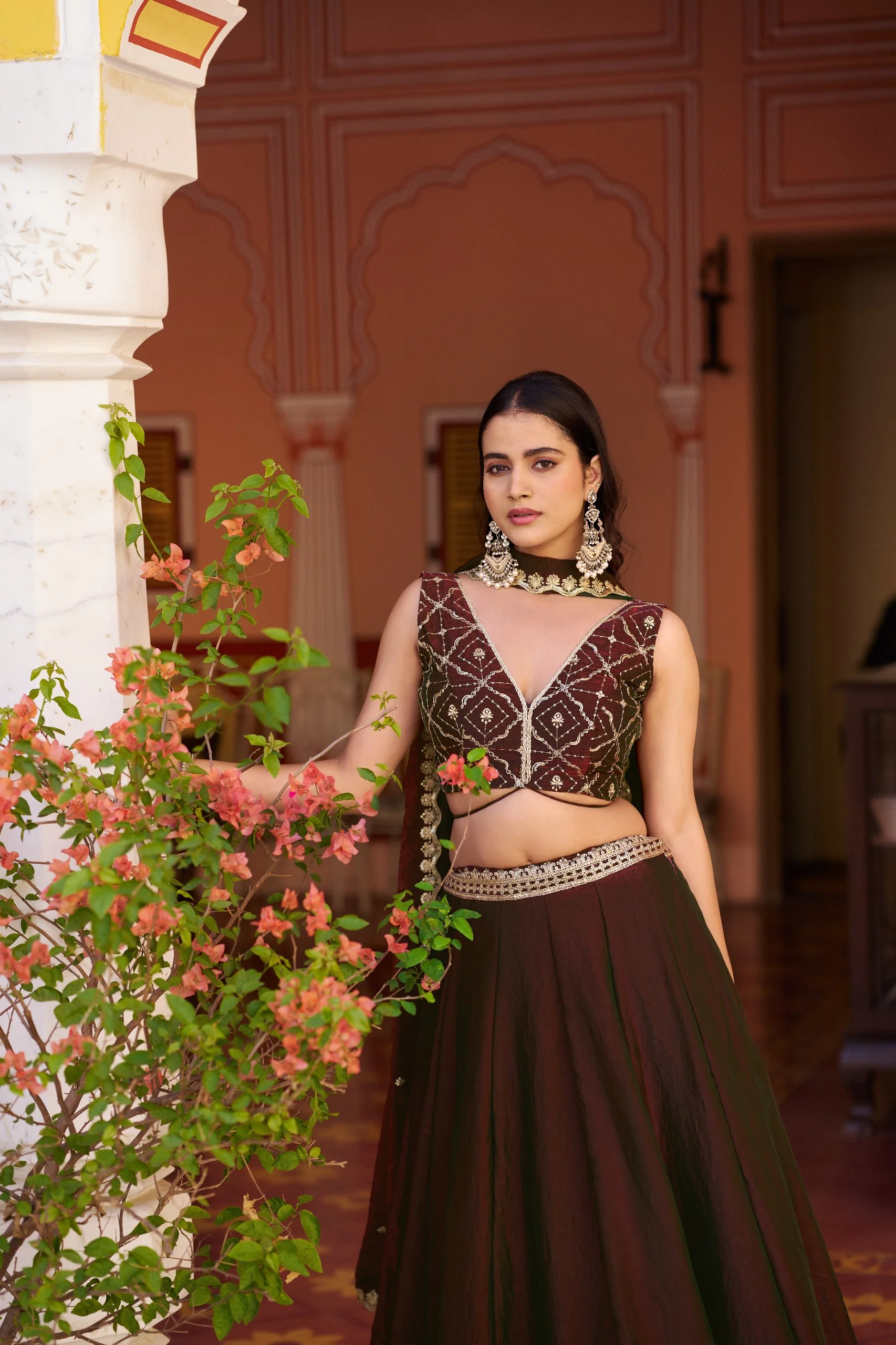Premium Fendi Sequins Embroidered Lehenga Choli Set for Women - Image 12