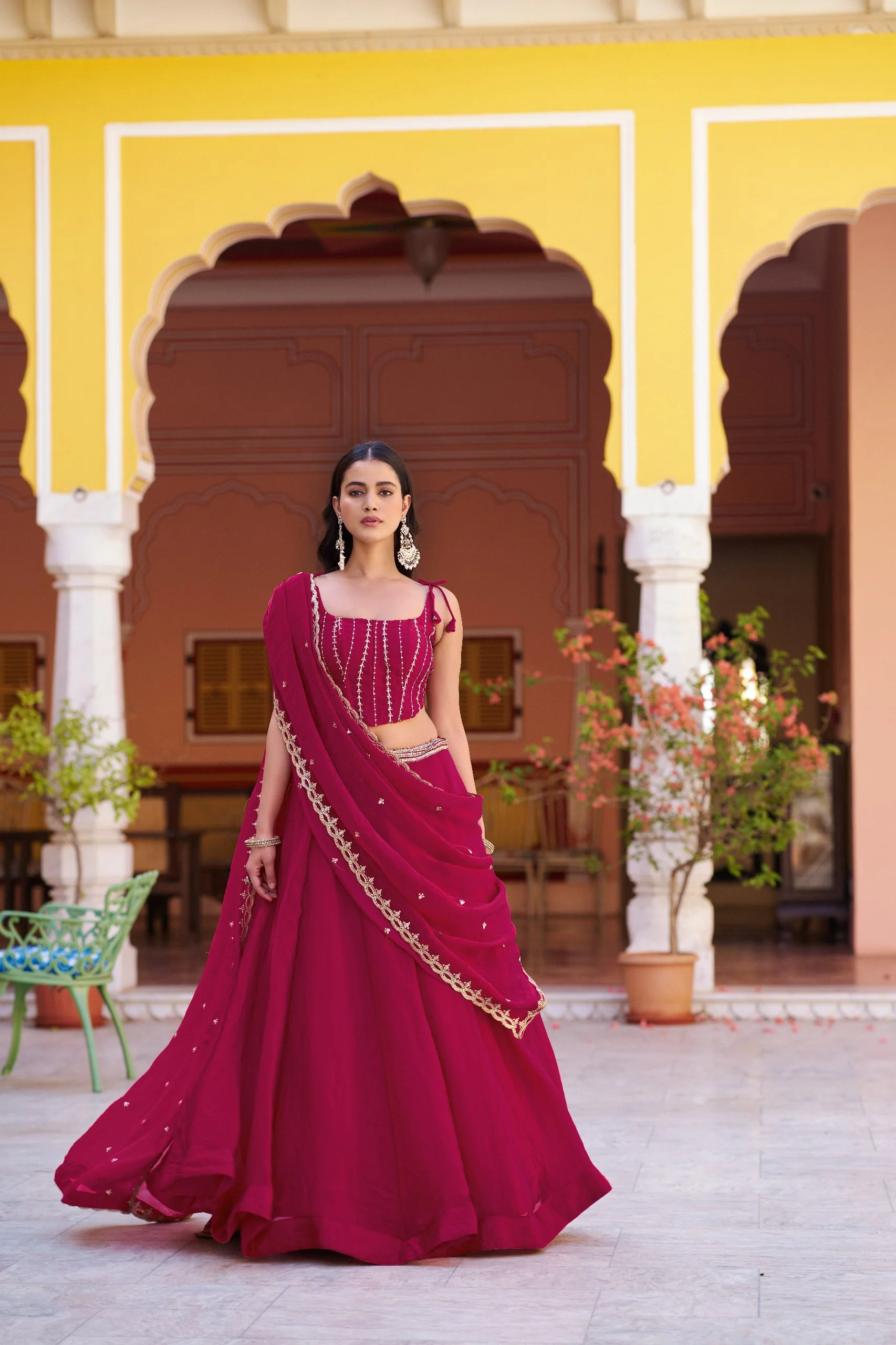 Premium Fendi Sequins Embroidered Lehenga Choli Set for Women - Image 4