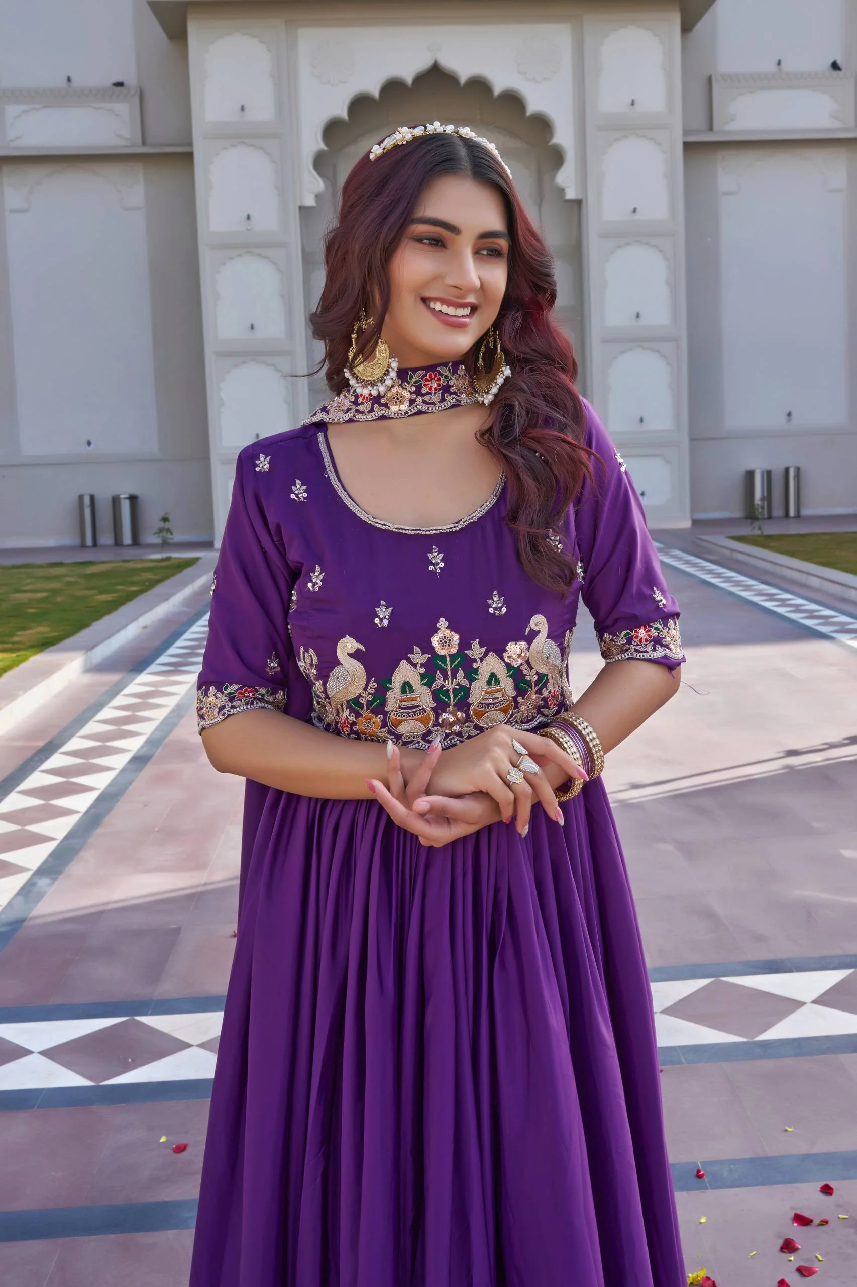 Premium Jacquard Weaving Gown Set for Festive & Wedding Wear - Image 7