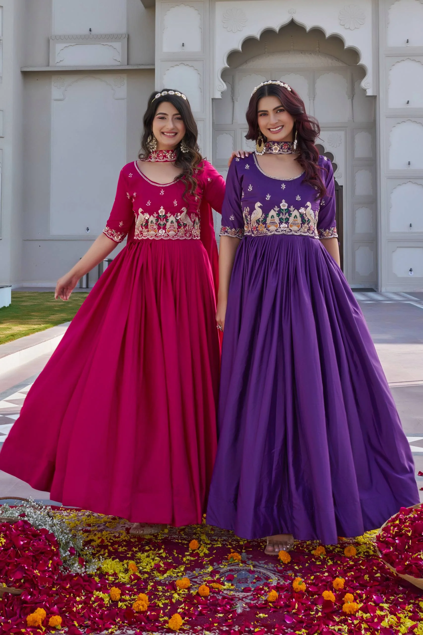 Premium Jacquard Weaving Gown Set for Festive & Wedding Wear - Image 9