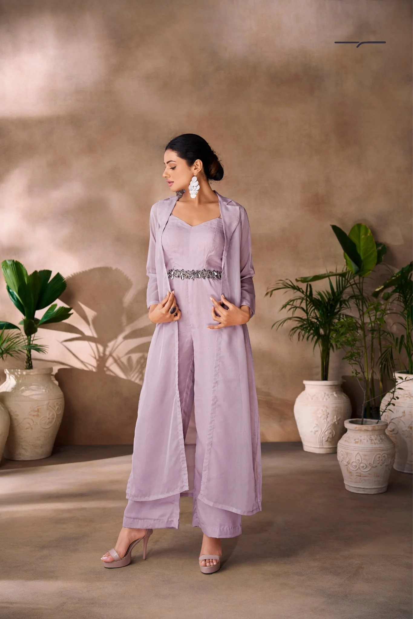 Premium Lavender Organza Co Ord Set - Image 2