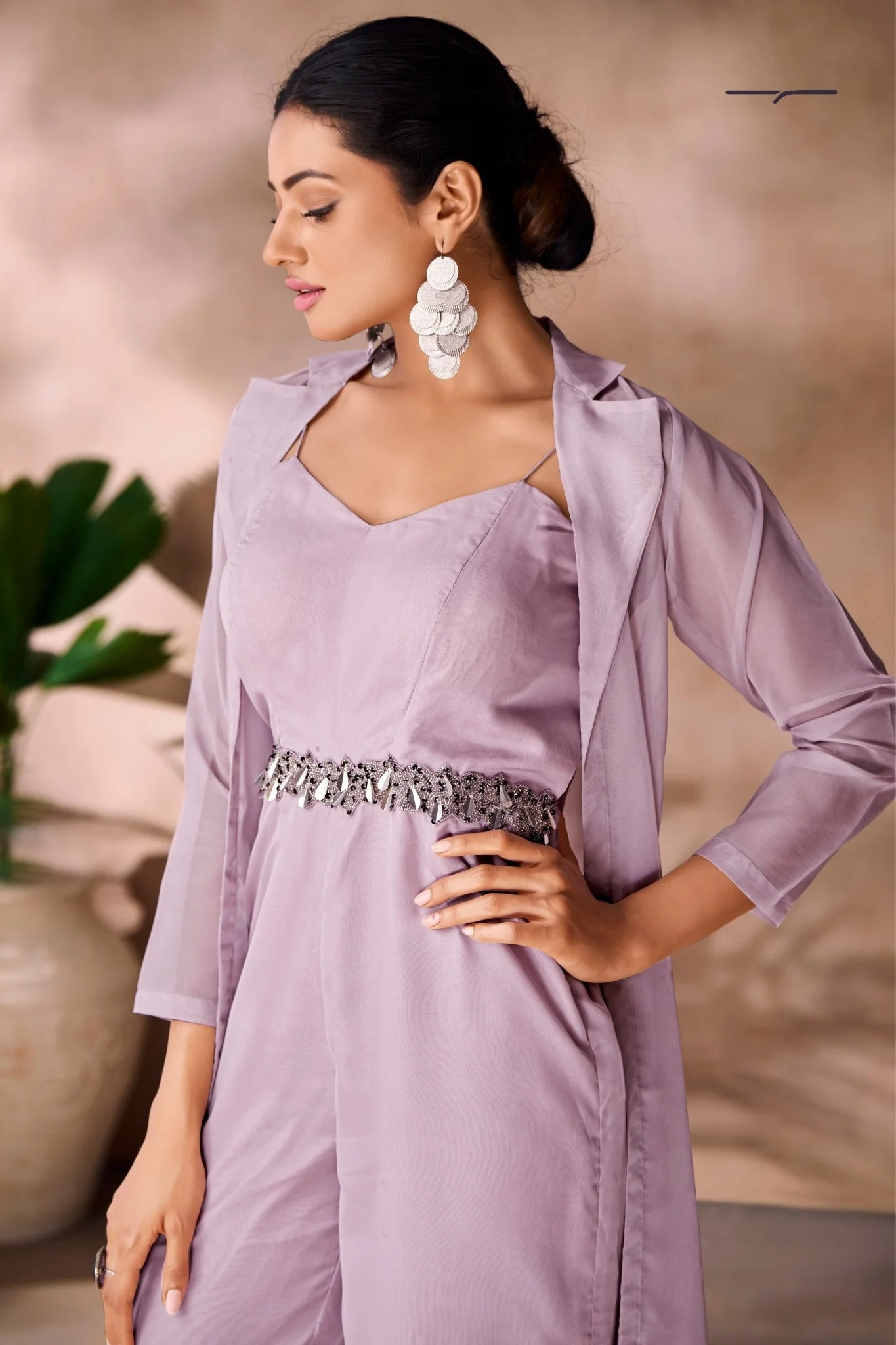 Premium Lavender Organza Co Ord Set - Image 3