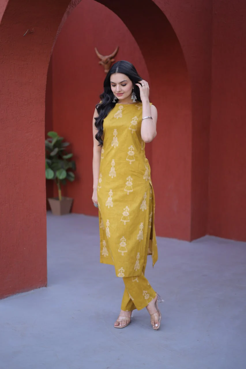 Premium Printed Cotton Kurti with Pant Set for Women - Image 7