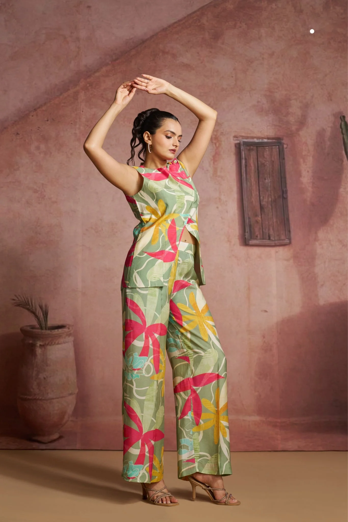 Premium Pure Muslin Silk Floral Co Ord Set - Image 3