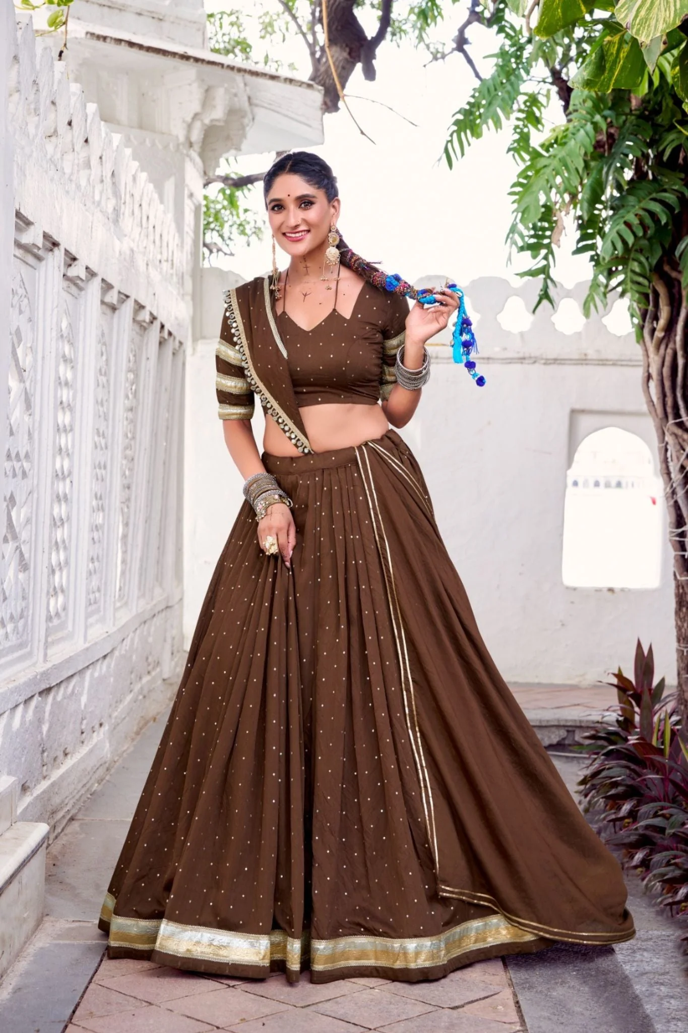 Pure Chanderi Zari Weaving Lehenga Choli Set For Festive And Wedding Special - Image 14