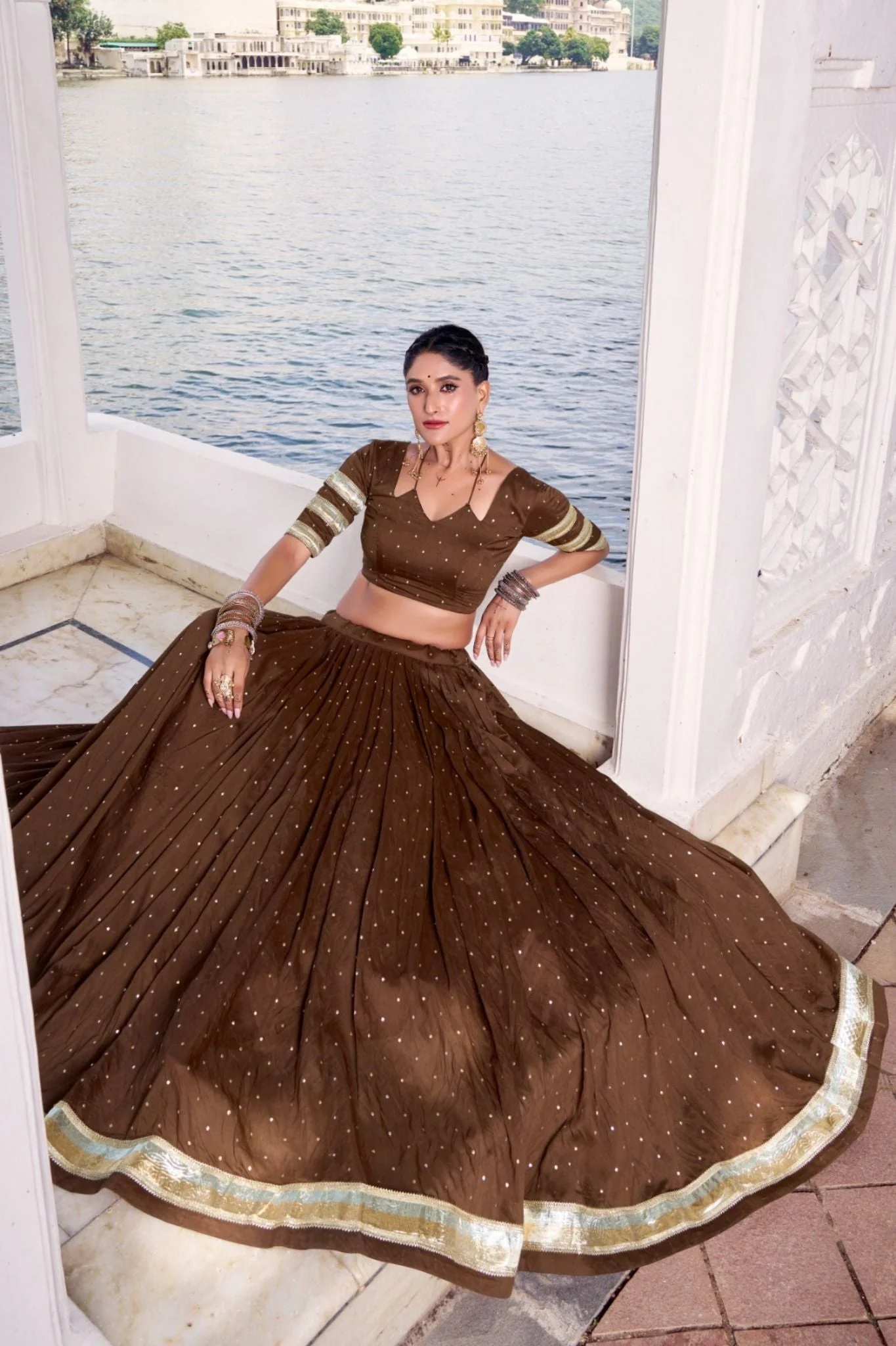 Pure Chanderi Zari Weaving Lehenga Choli Set For Festive And Wedding Special - Image 15