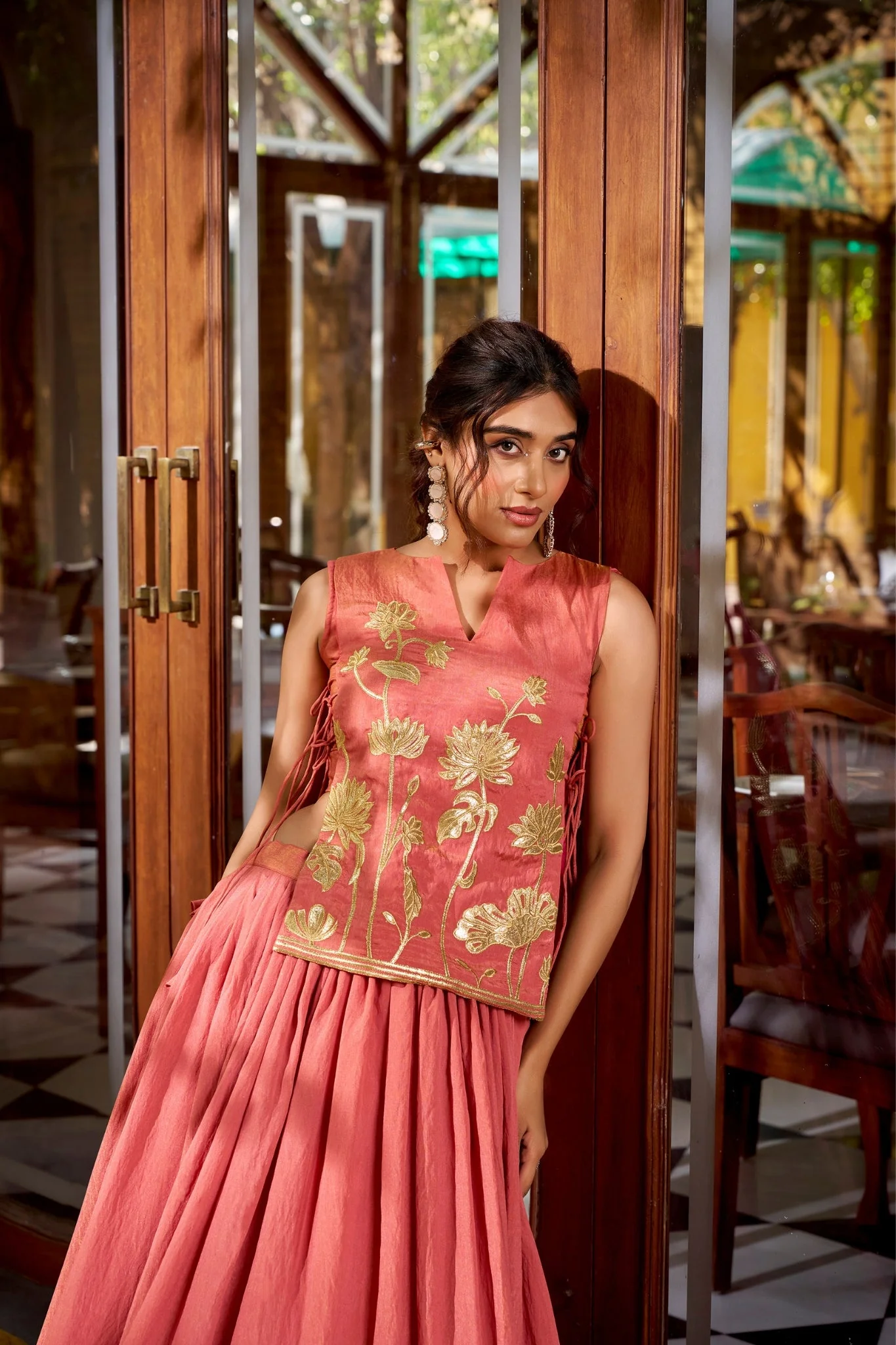 Pure Shimmer Embroidered Lehenga Co-Ord Set - Image 11