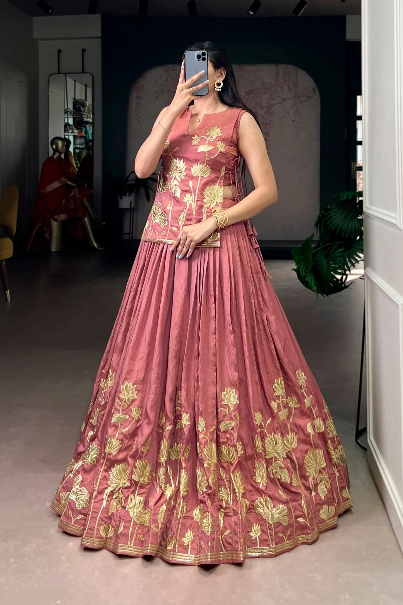 Pure Shimmer Embroidered Lehenga Co-Ord Set - Image 17