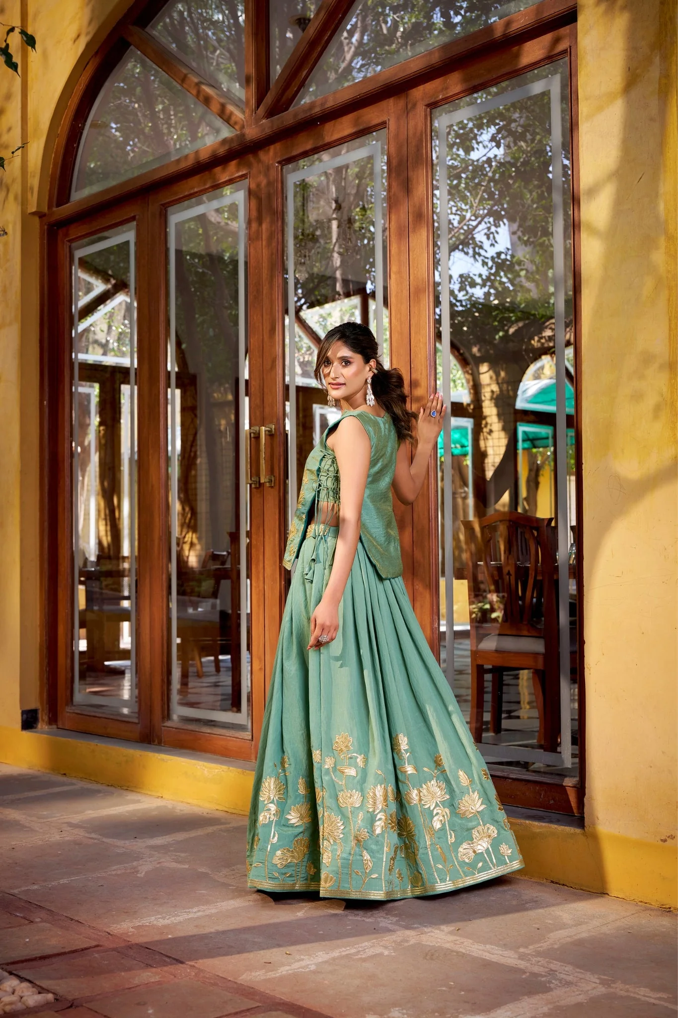 Pure Shimmer Embroidered Lehenga Co-Ord Set - Image 5