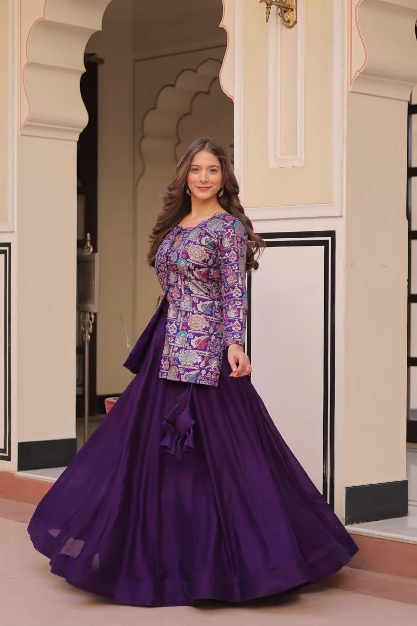 Pure Simmer Vichitra Silk Rich Sequins Kali Pattern Work Women Suit Set - Image 23