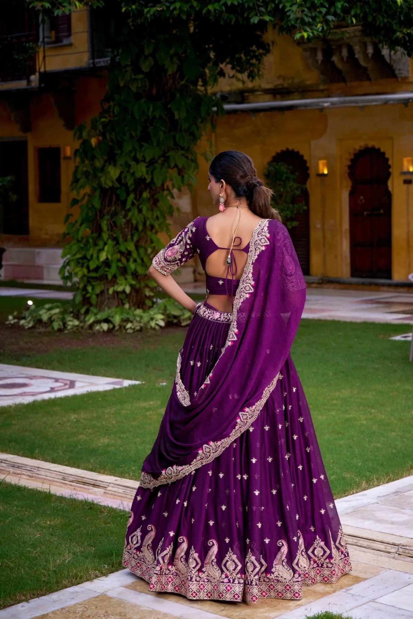 Rangoli Crush Special Designer Luxury Wedding Purple Lehenga Choli - Image 5