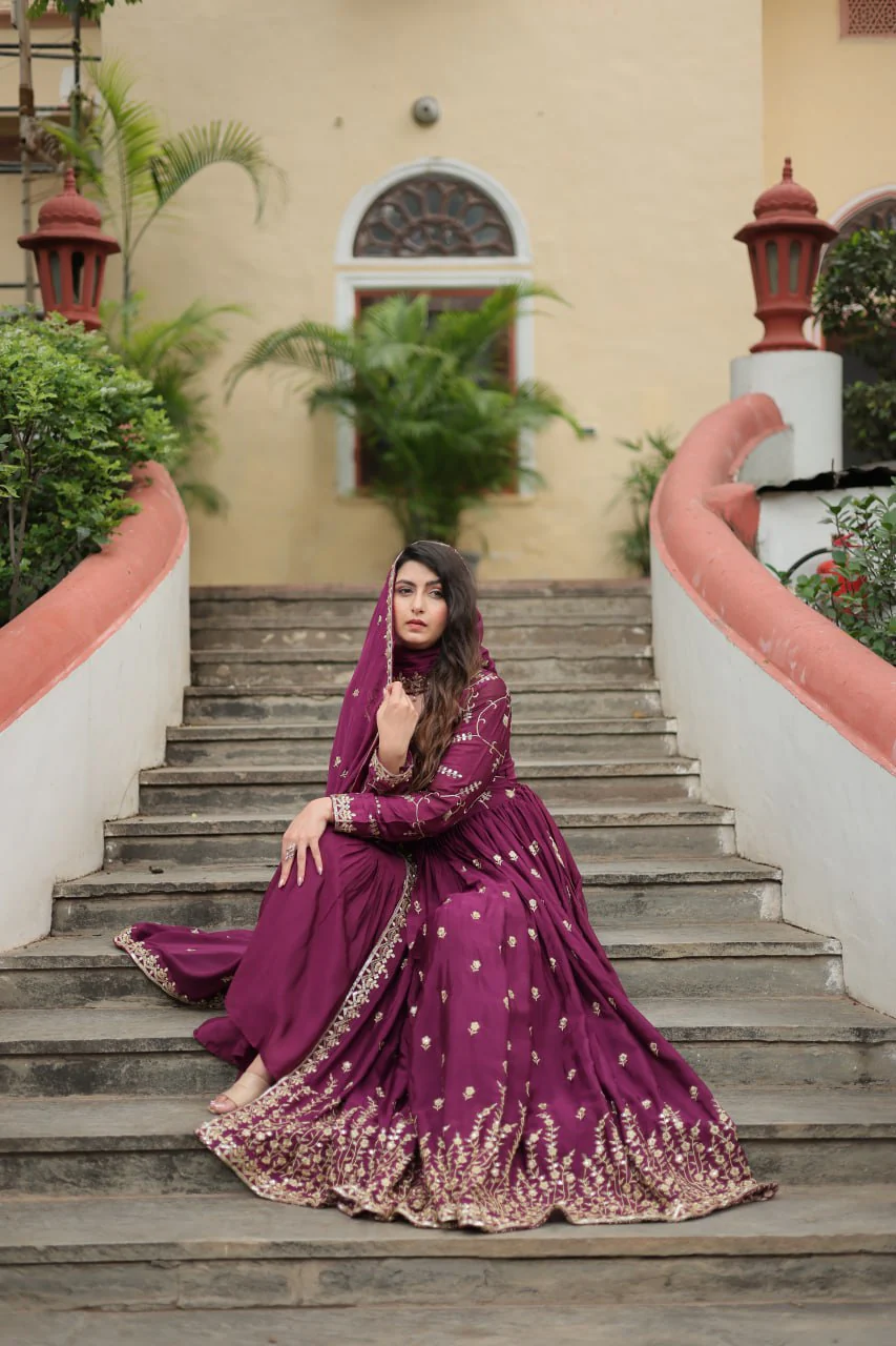 Rich Sequins Embroidered Work Women Suit Set - Image 29