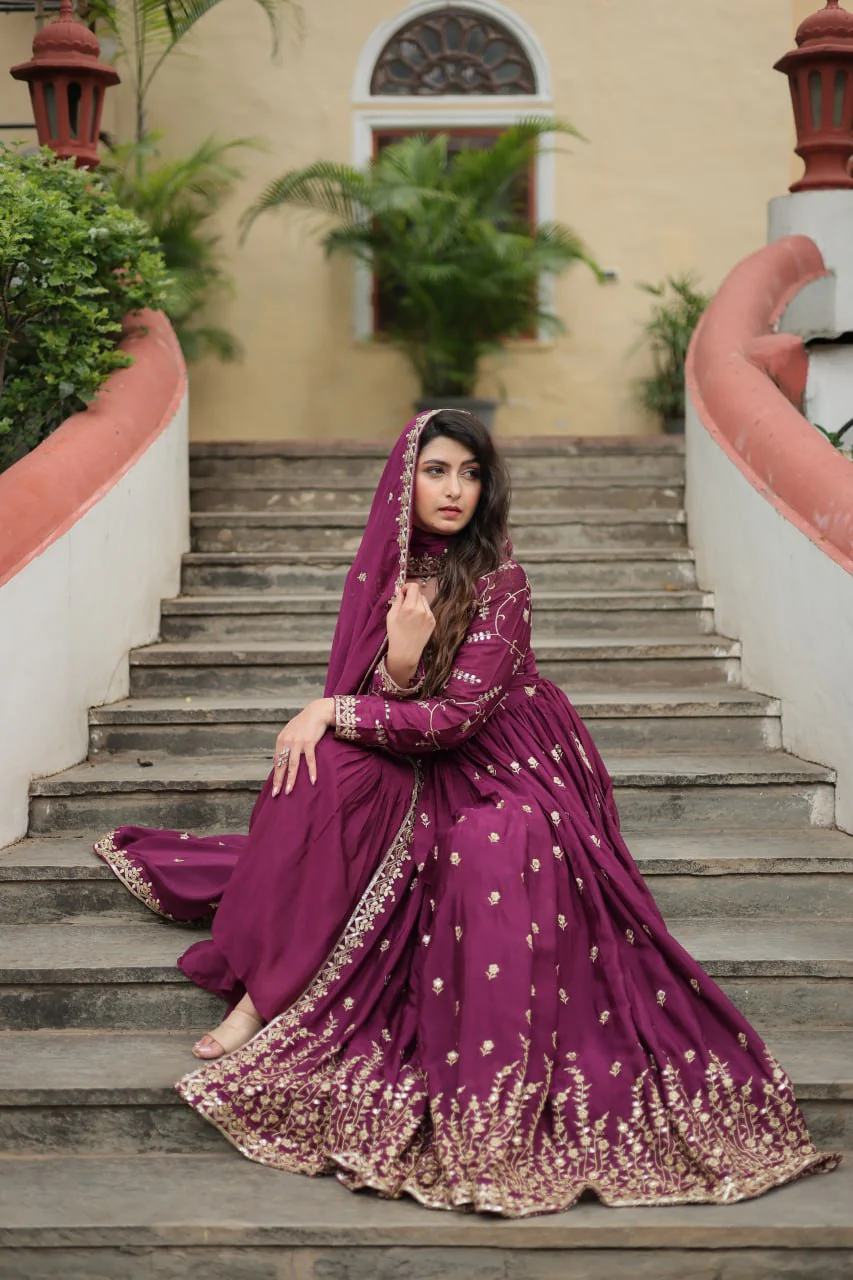 Rich Sequins Embroidered Work Women Suit Set - Image 30