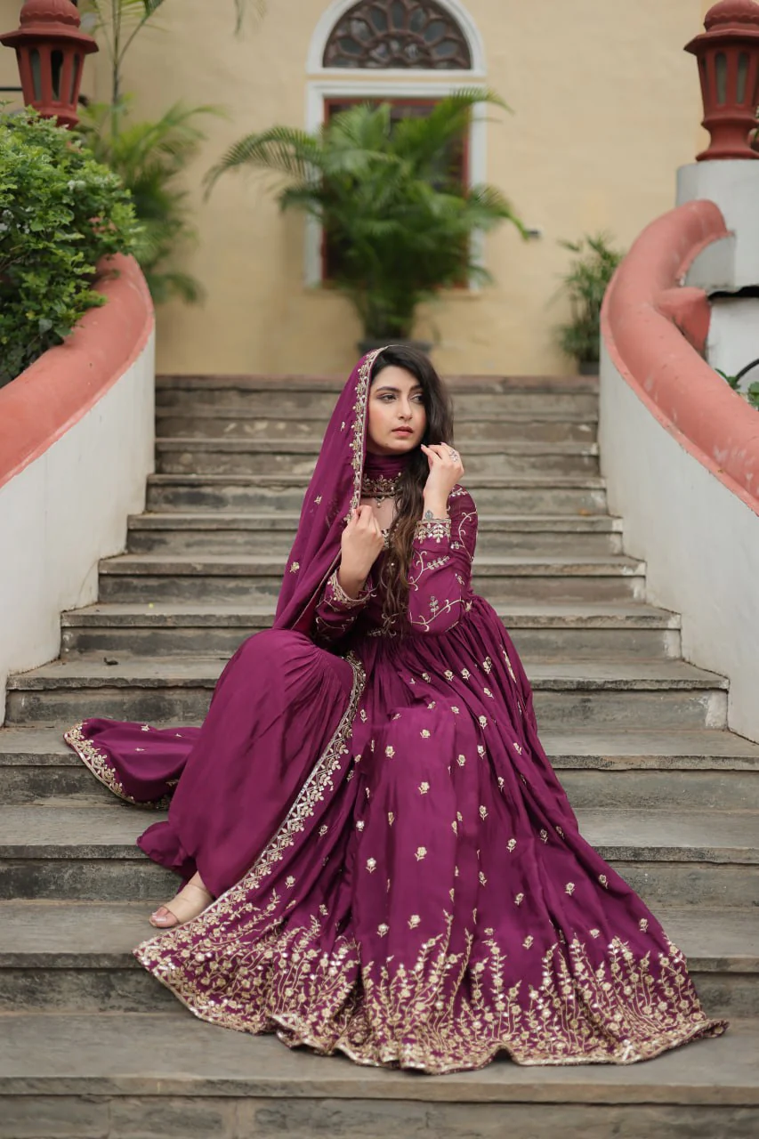 Rich Sequins Embroidered Work Women Suit Set - Image 31