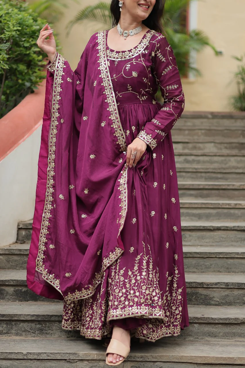 Rich Sequins Embroidered Work Women Suit Set - Image 35