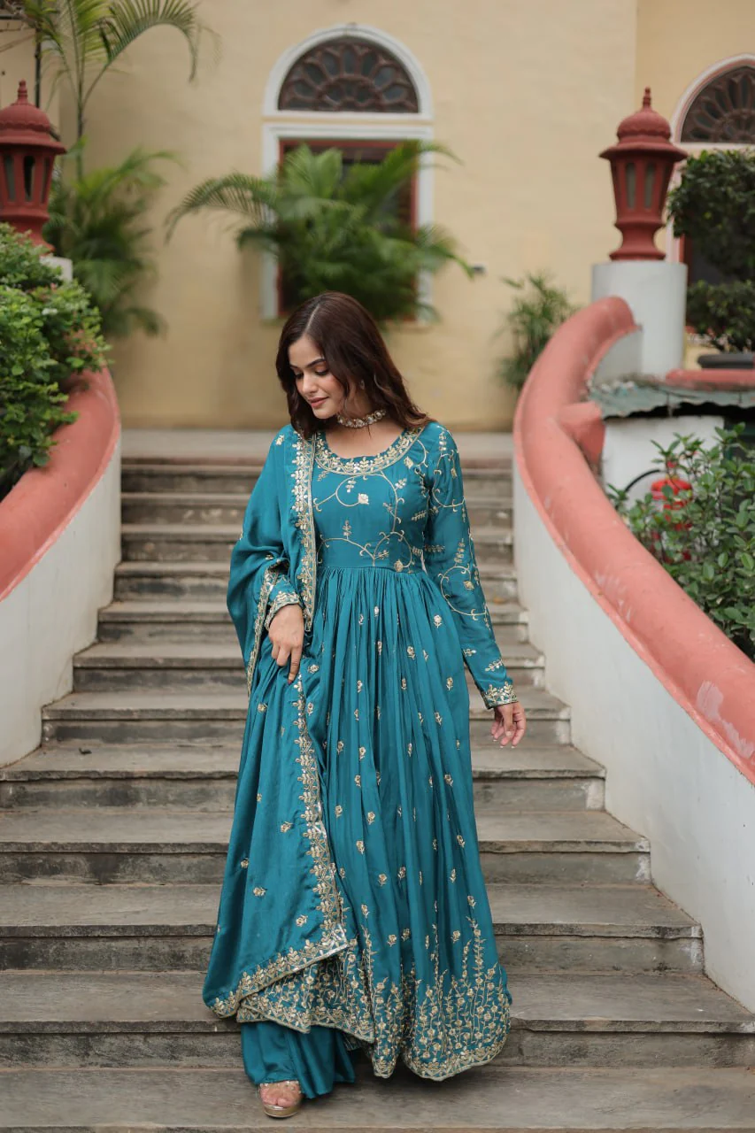 Rich Sequins Embroidered Work Women Suit Set - Image 36