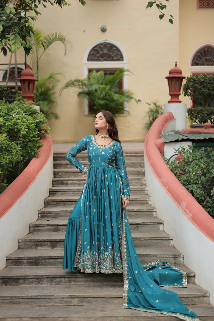 Rich Sequins Embroidered Work Women Suit Set - Image 40