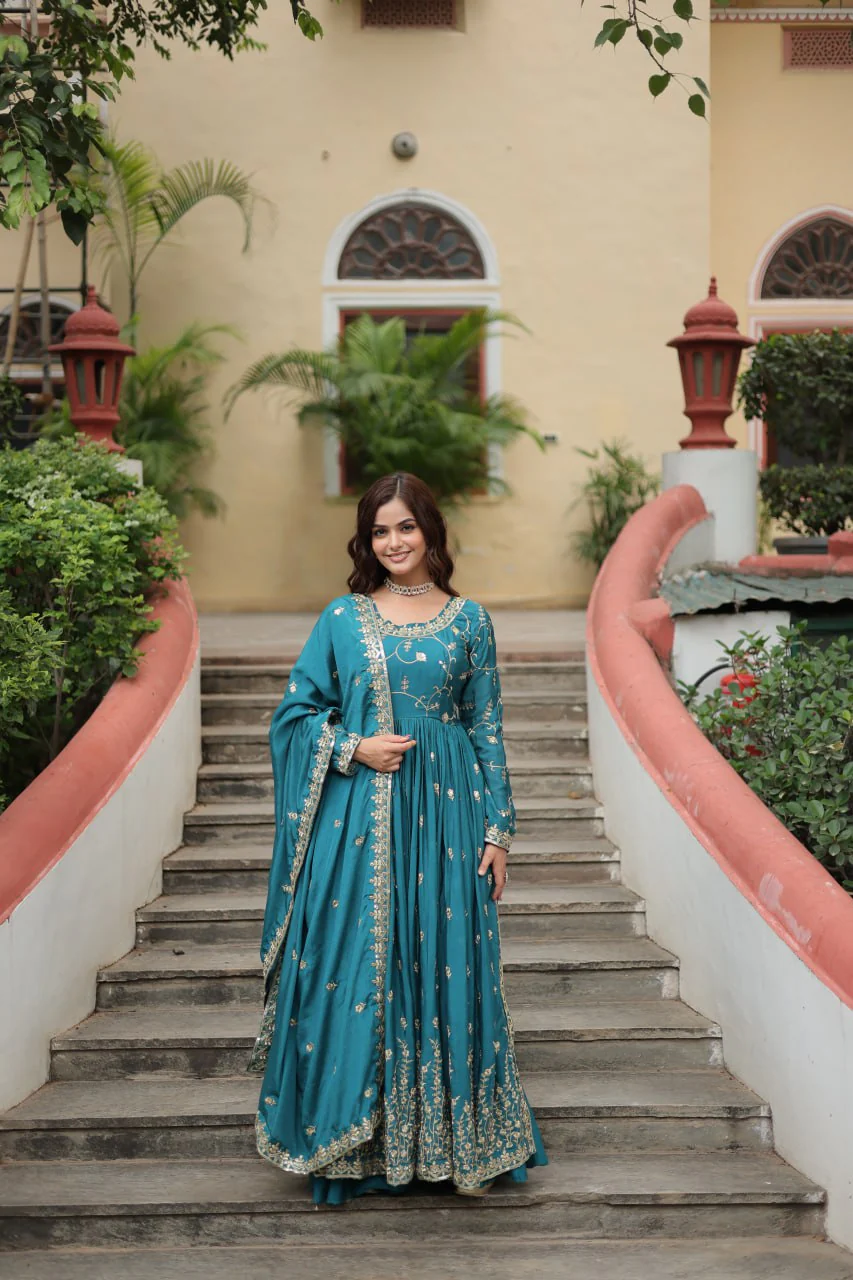 Rich Sequins Embroidered Work Women Suit Set - Image 43