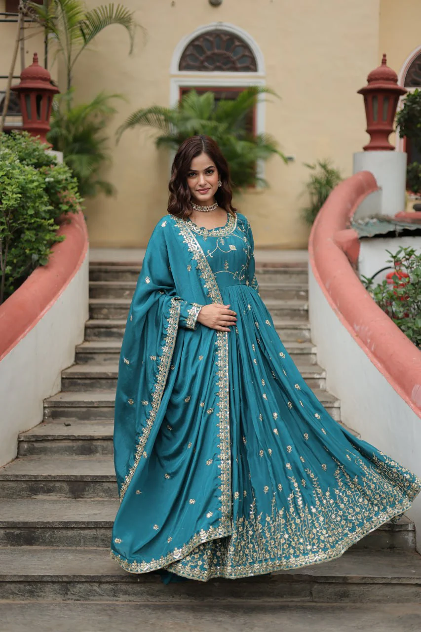 Rich Sequins Embroidered Work Women Suit Set - Image 44