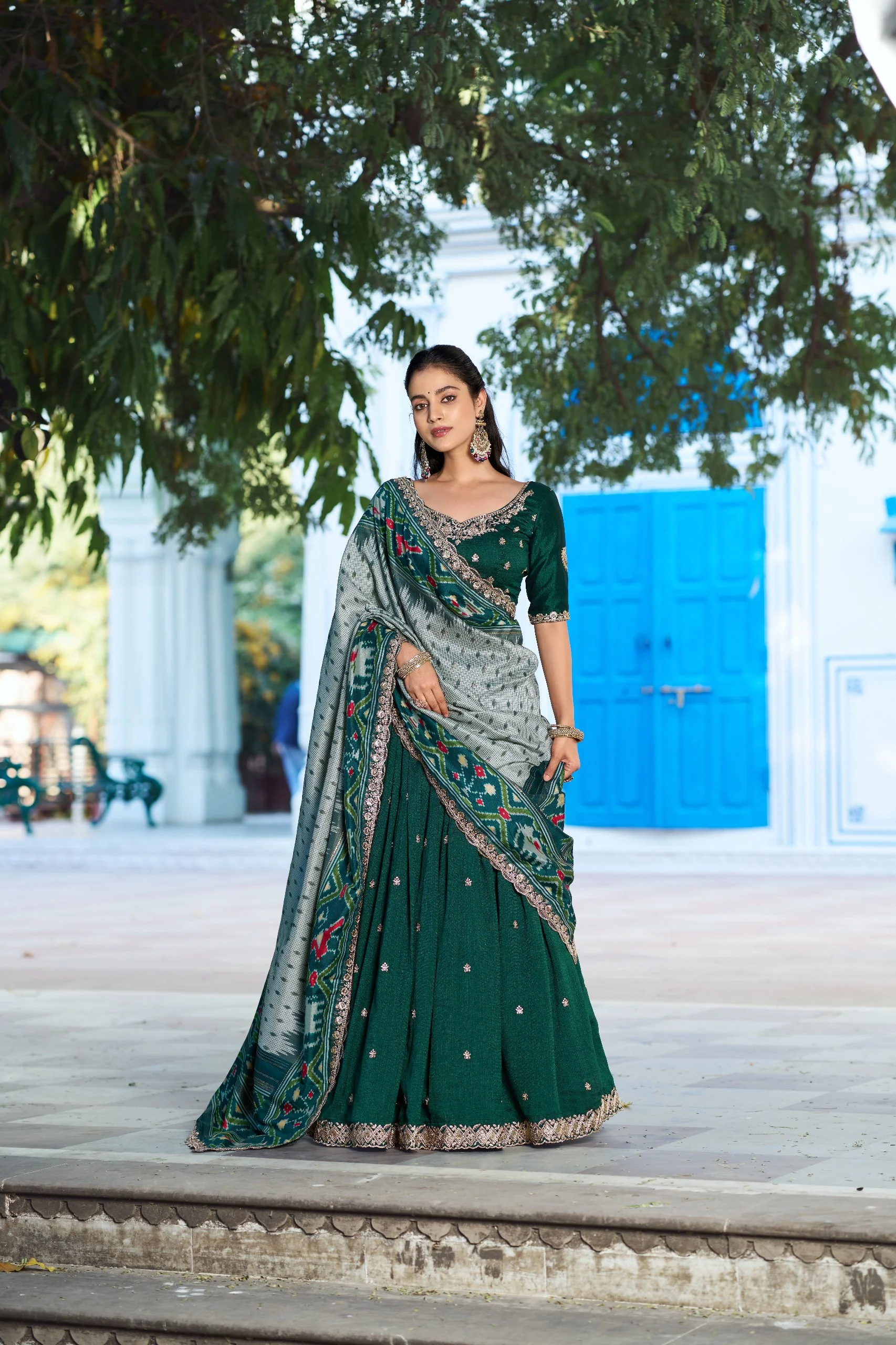 Royal Vichitra Silk Heavy Flair Lehenga with Designer Dupatta - Image 10