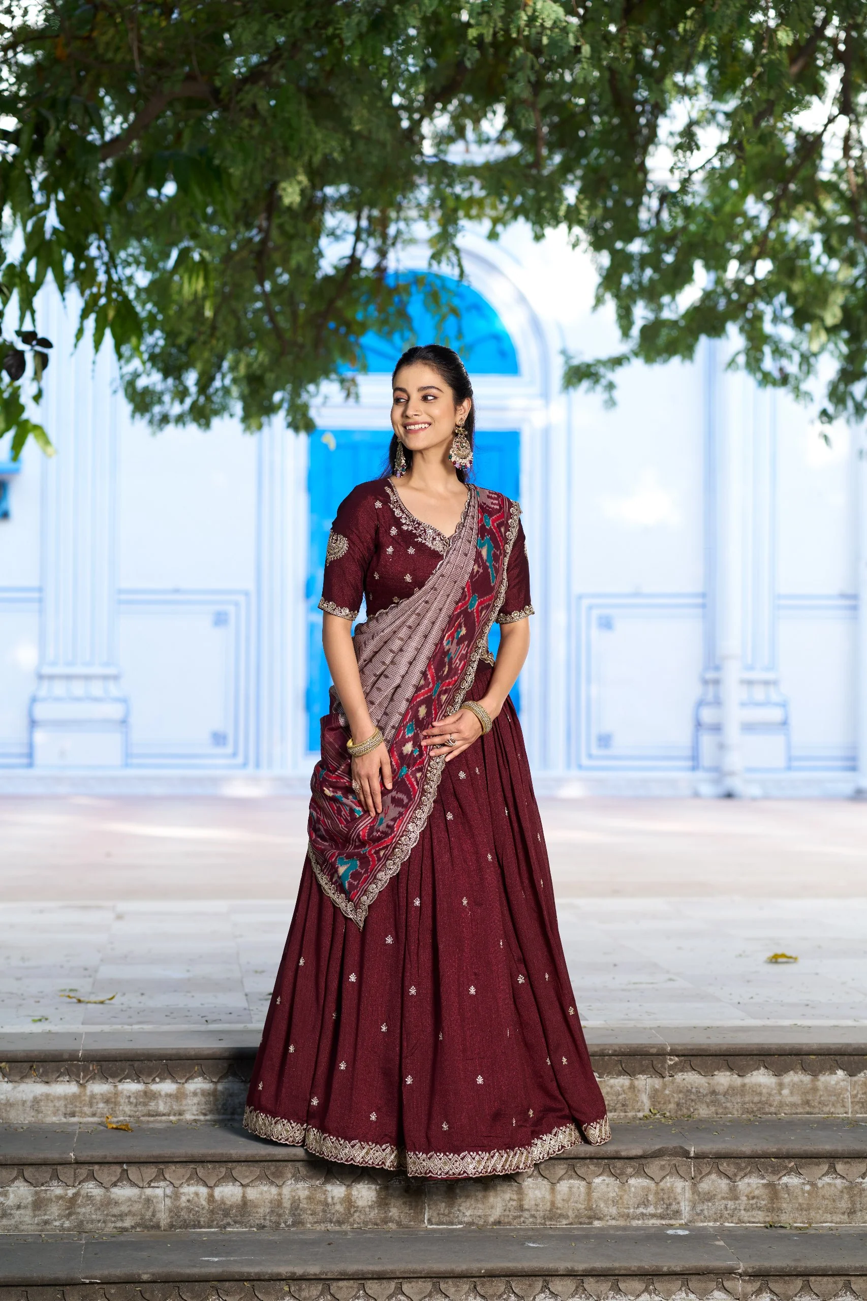 Royal Vichitra Silk Heavy Flair Lehenga with Designer Dupatta - Image 8