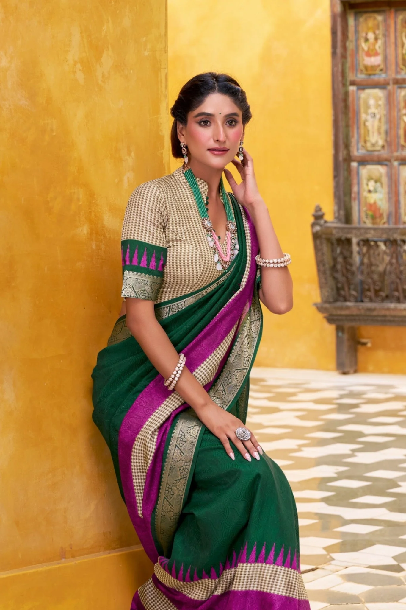 Royal Zari Cotton Saree Explore Tulip Ethnic Collection - Image 9