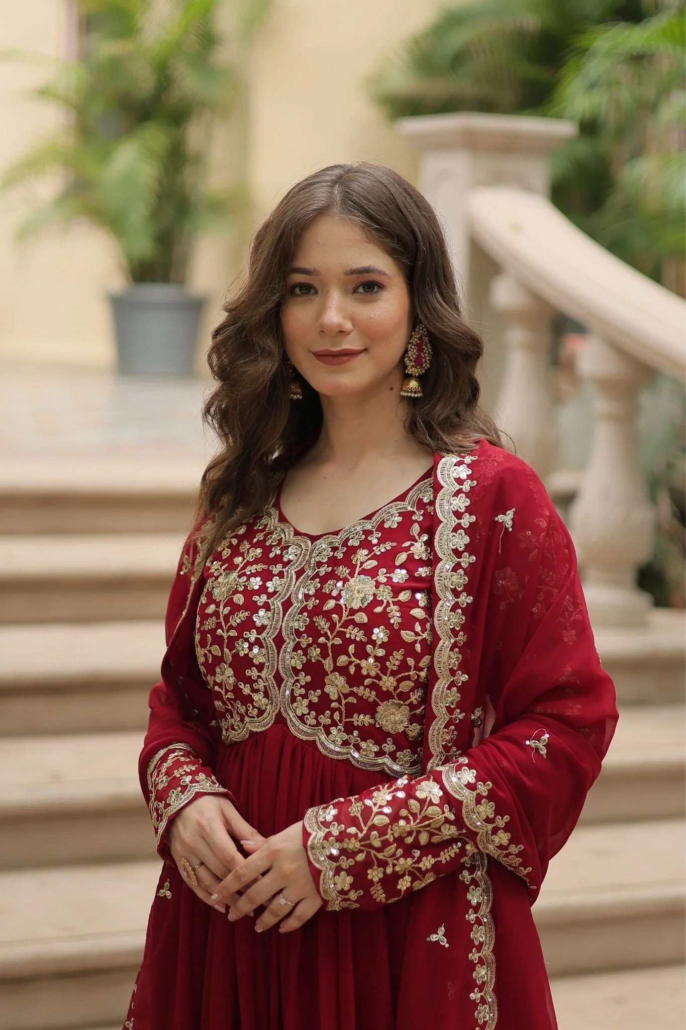 Sequins Multi Embroidered Work Anarkali Gown - Image 17