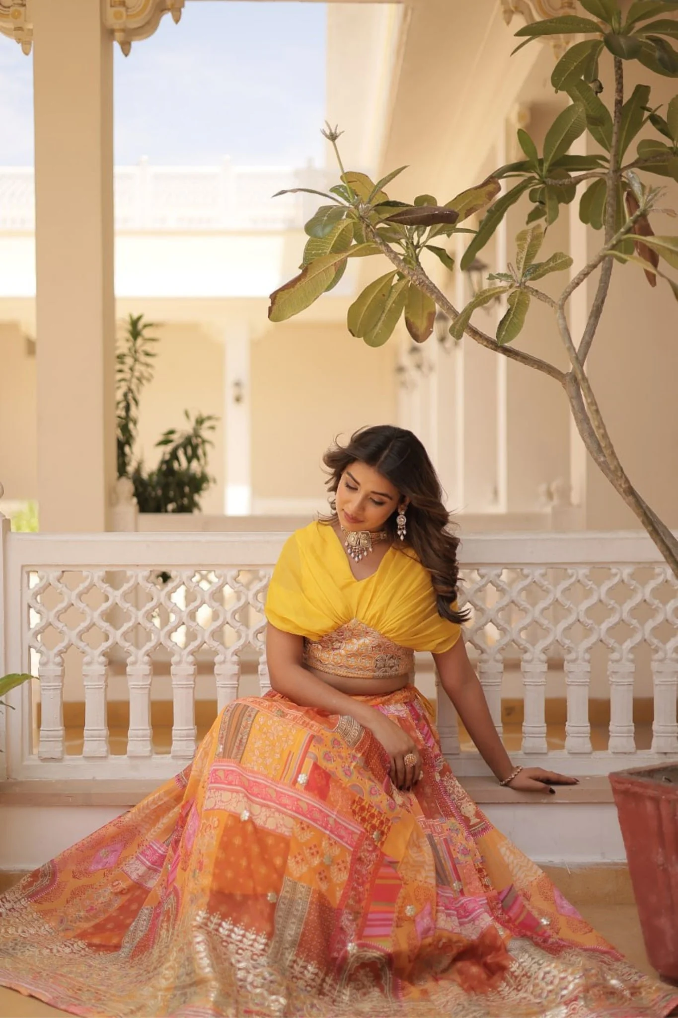 Stunning Printed With Foil Embroidery Work Lehenga Choli - Image 25