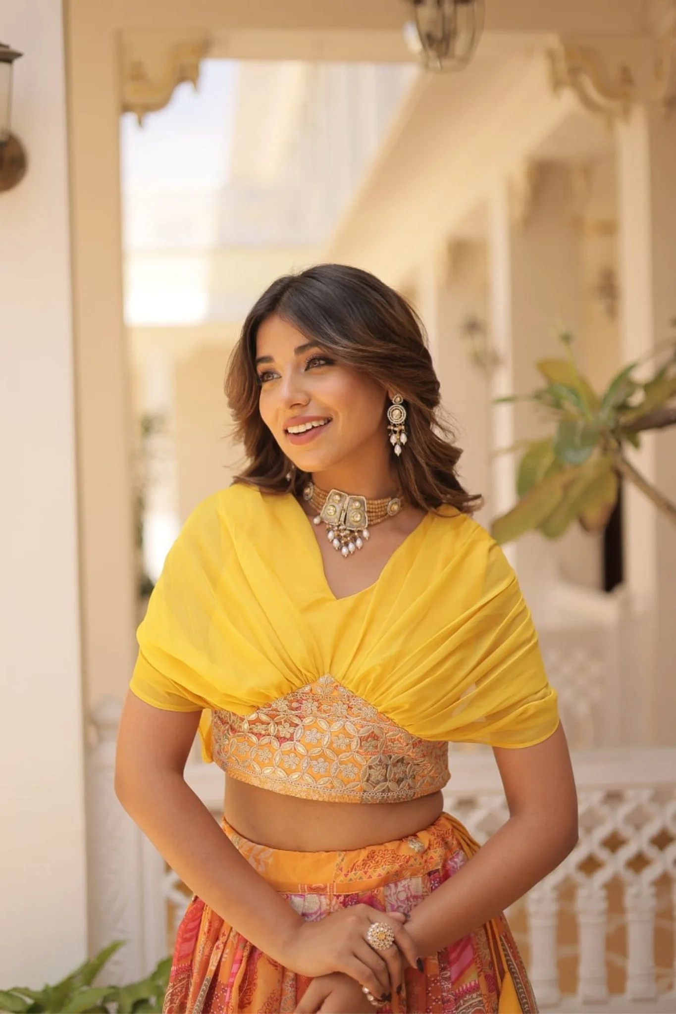 Stunning Printed With Foil Embroidery Work Lehenga Choli - Image 26