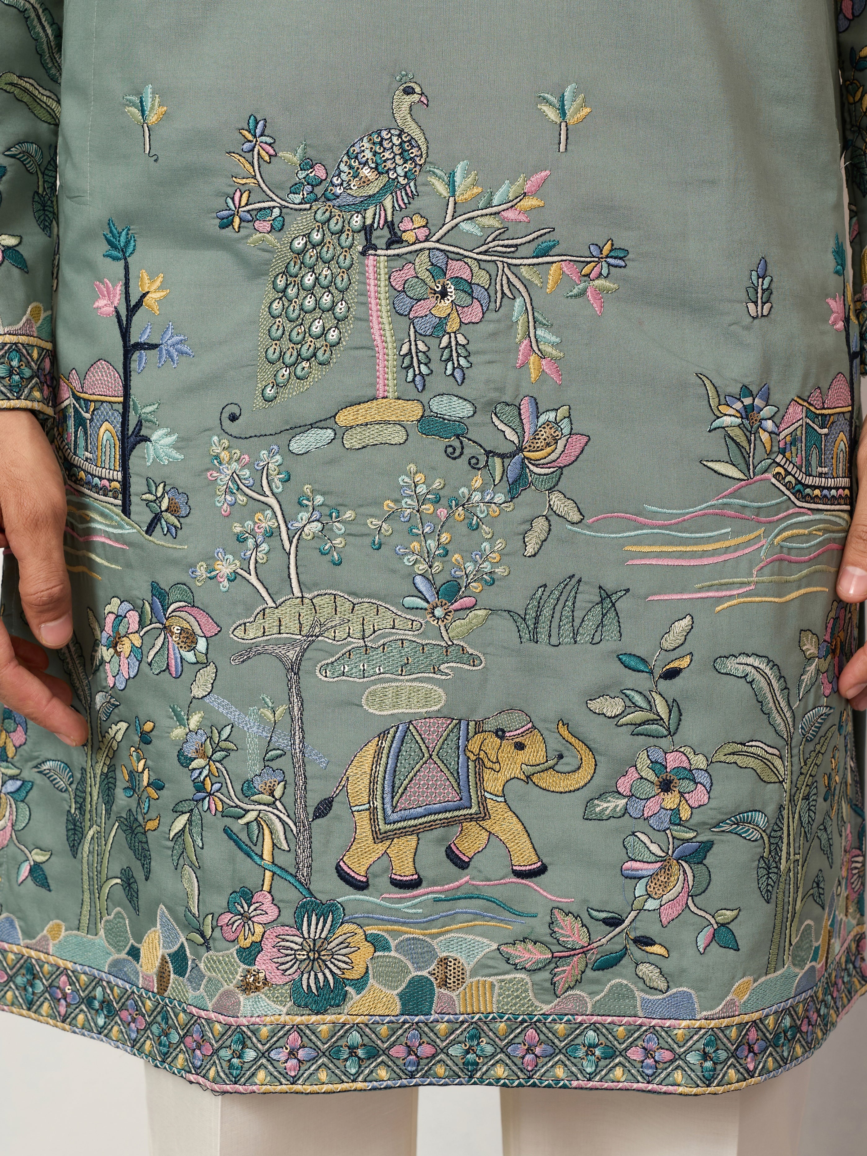 Stylish Pista Mens Wear Kurta for Wedding Occasions - Image 5