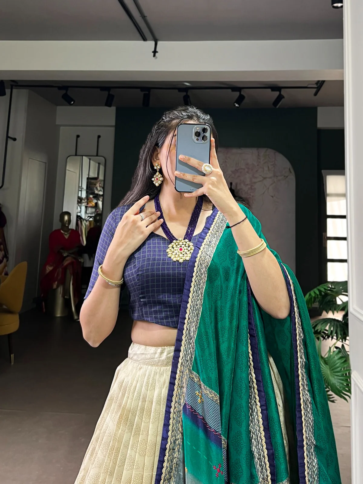 Tasar Silk Tie-Dye Lehenga Choli with Elegant Lace Accents Dupatta For Women - Image 2