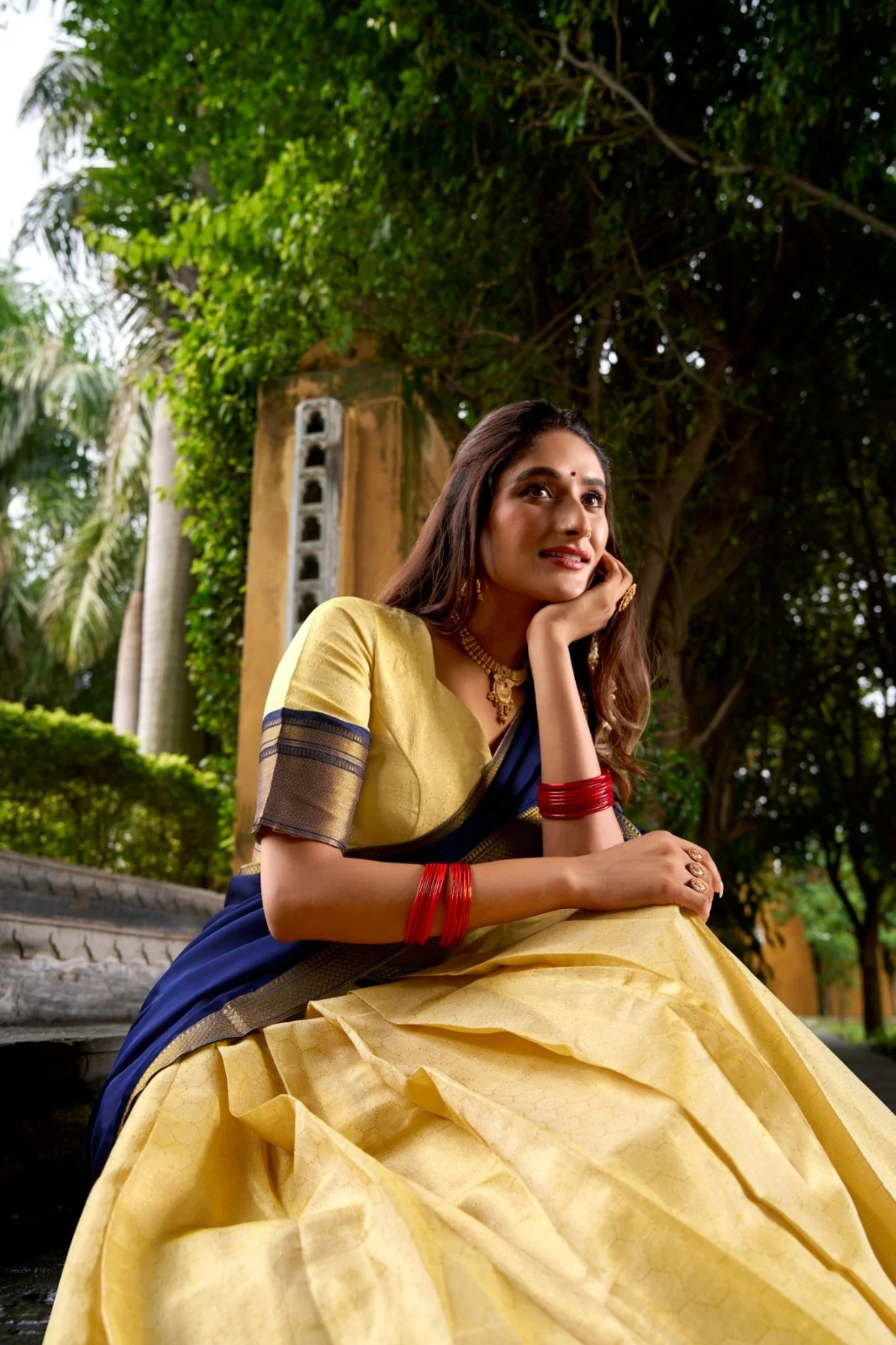 The Royal Kanchipuram Zari Weave Half Saree - Image 7