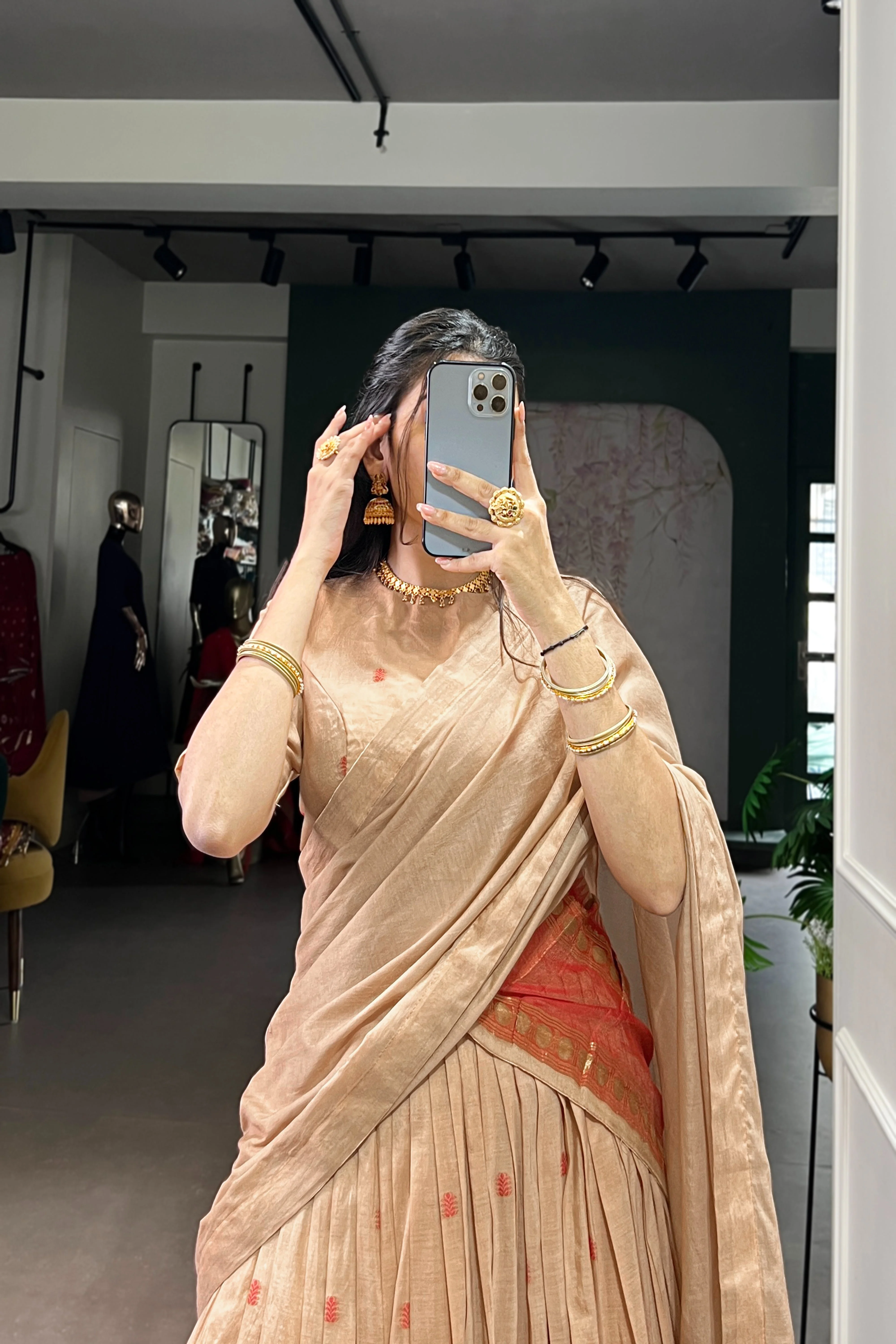 Pure Chanderi Zari Weaving Lehenga Choli With Dupatta - Image 17