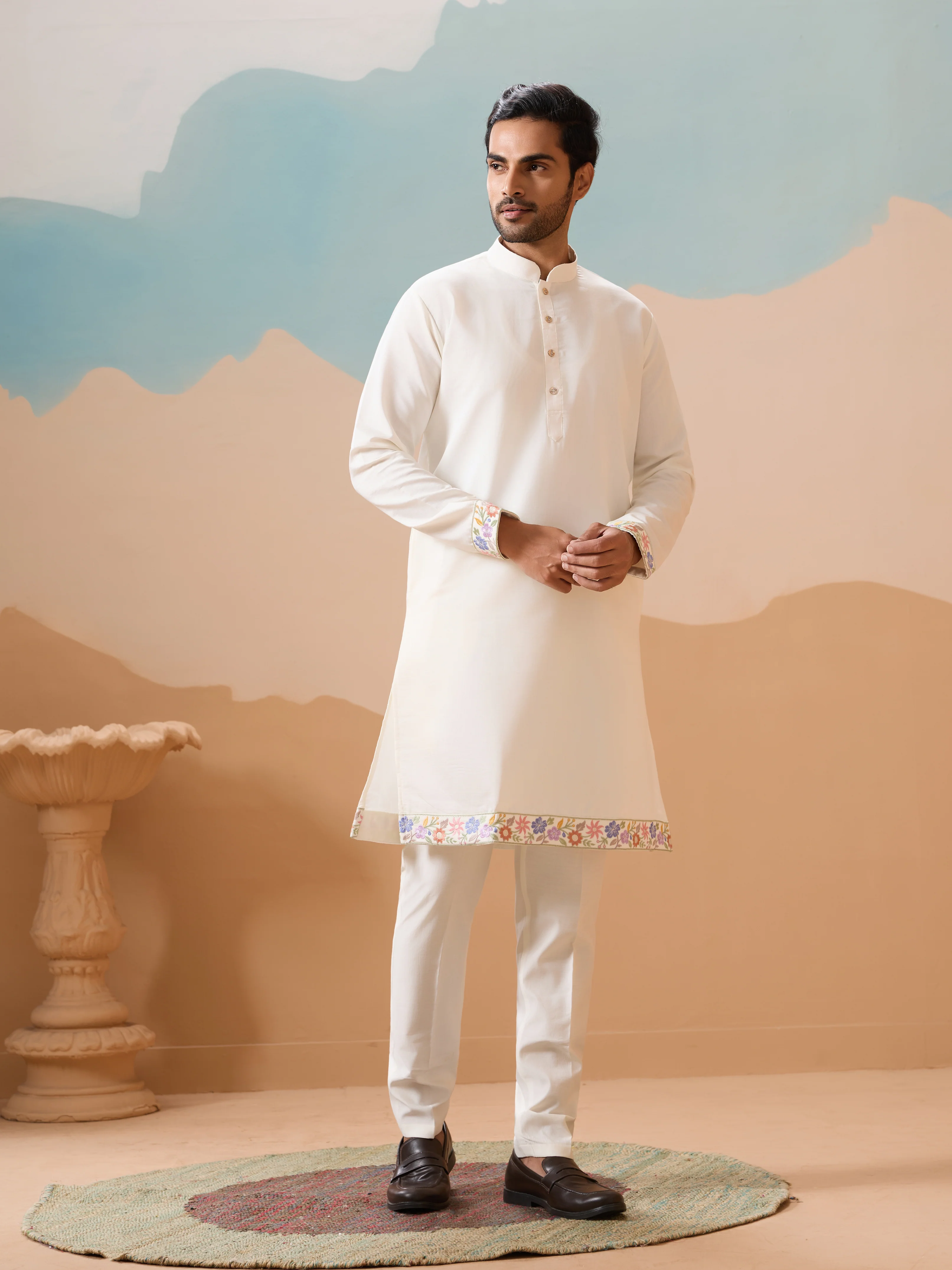 Traditional Mens Wear Kurta Jacket and Pant Outfit for Weddings - Image 7