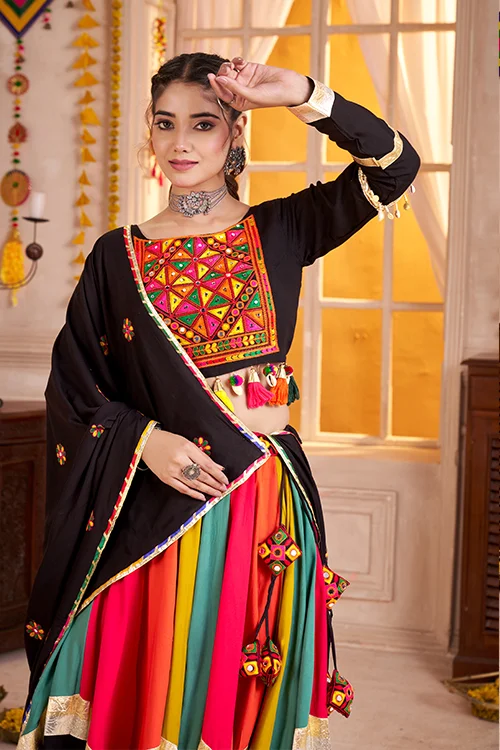 Traditional Multi Color Navratri Special Chaniya Choli - Image 2