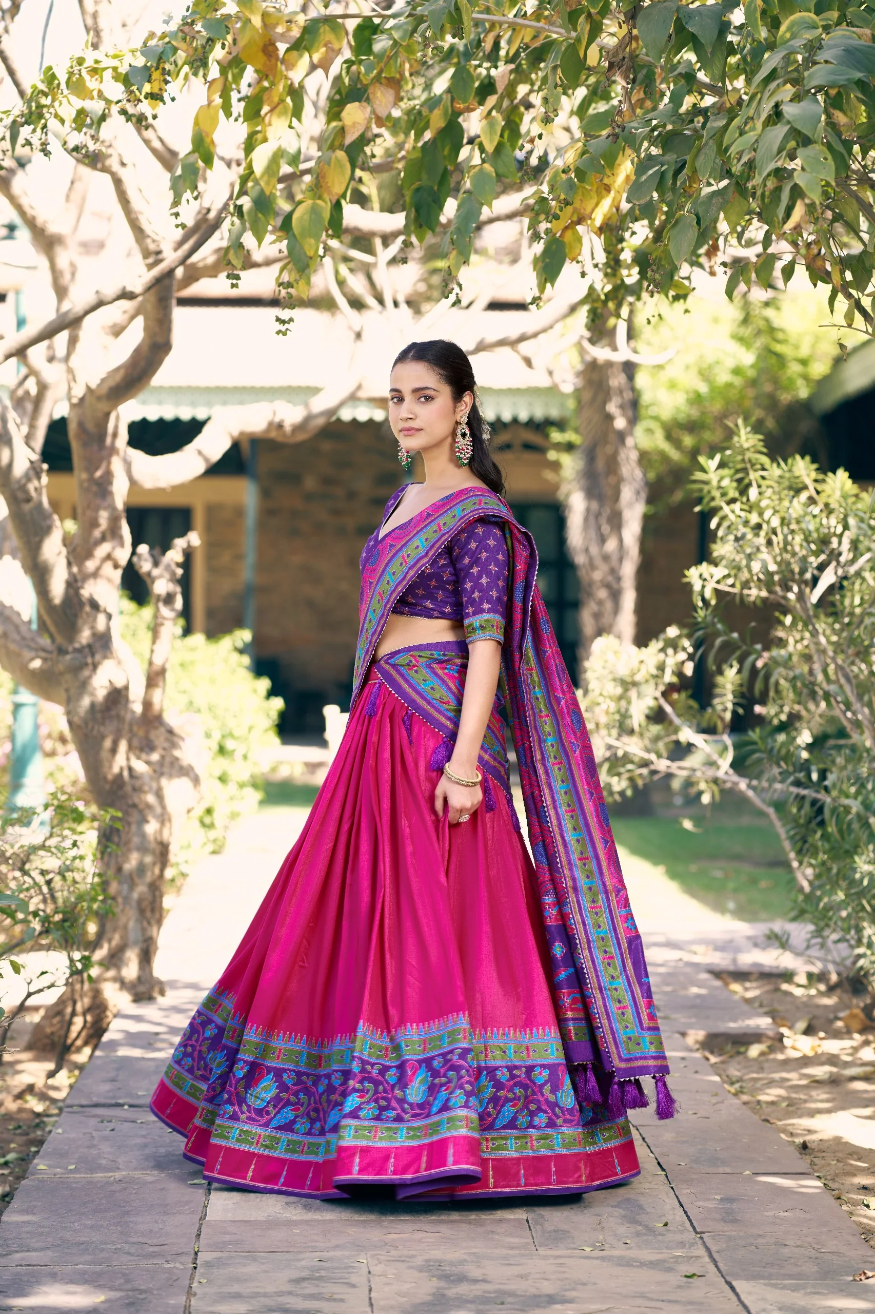 Traditional Tasar Silk Printed Lehenga Set for Special Occasions - Image 2